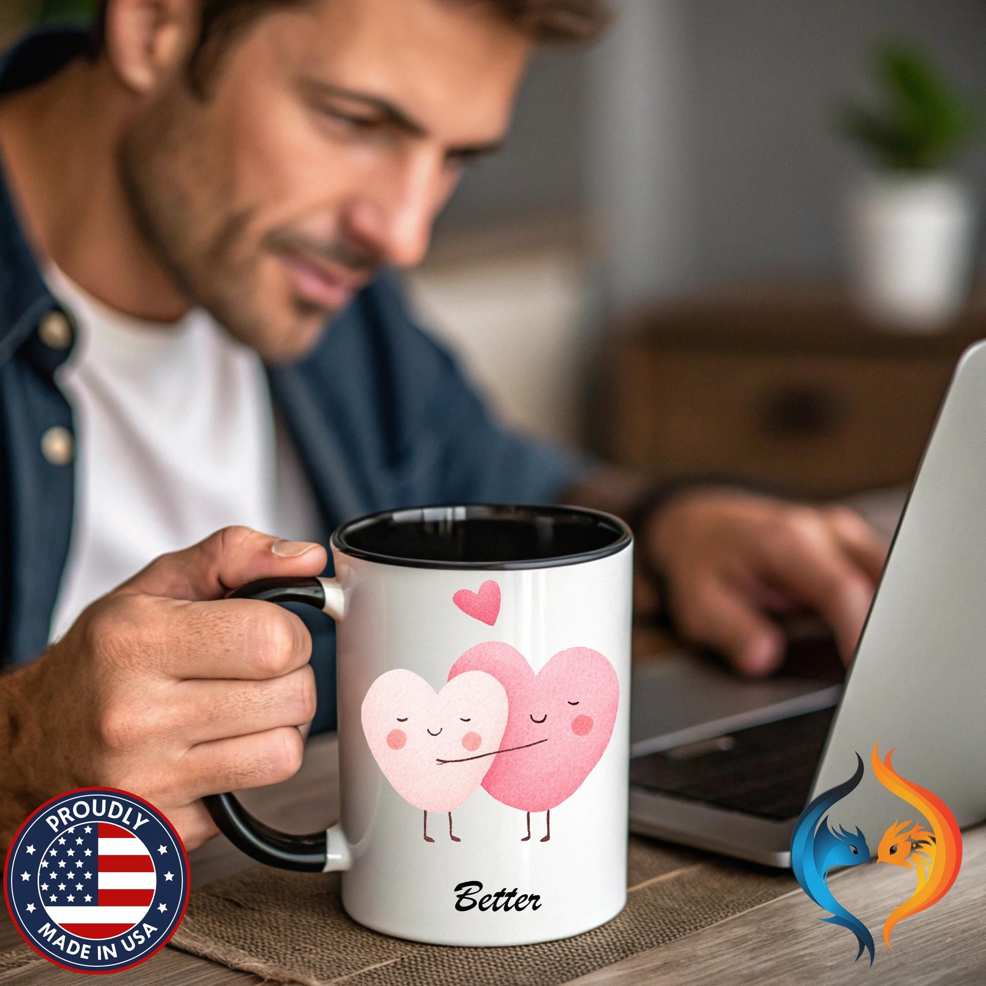 Two Hearts Better Together Mug Product Photo | Nutty Designs