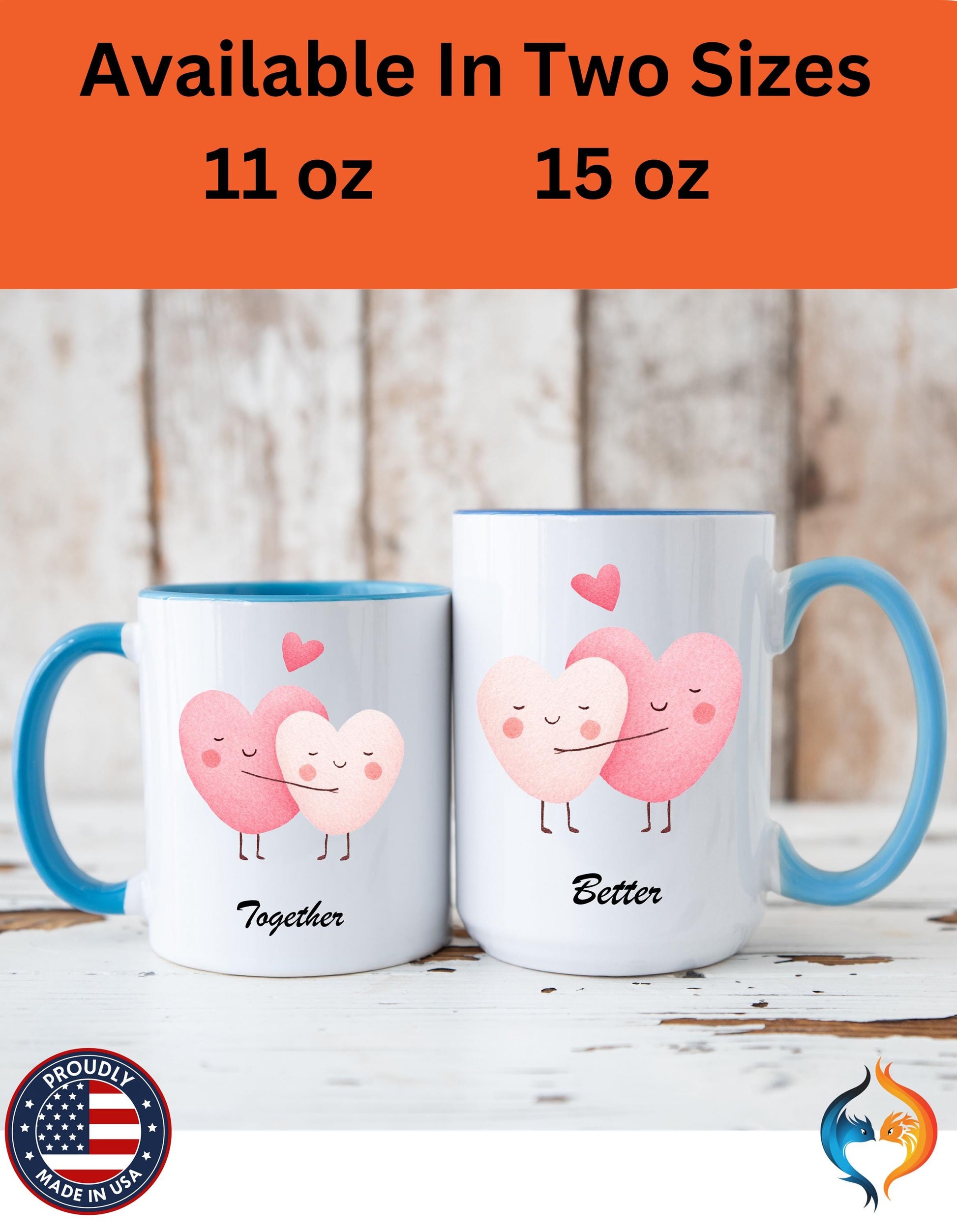 Two Hearts Better Together Mug Product Photo | Nutty Designs