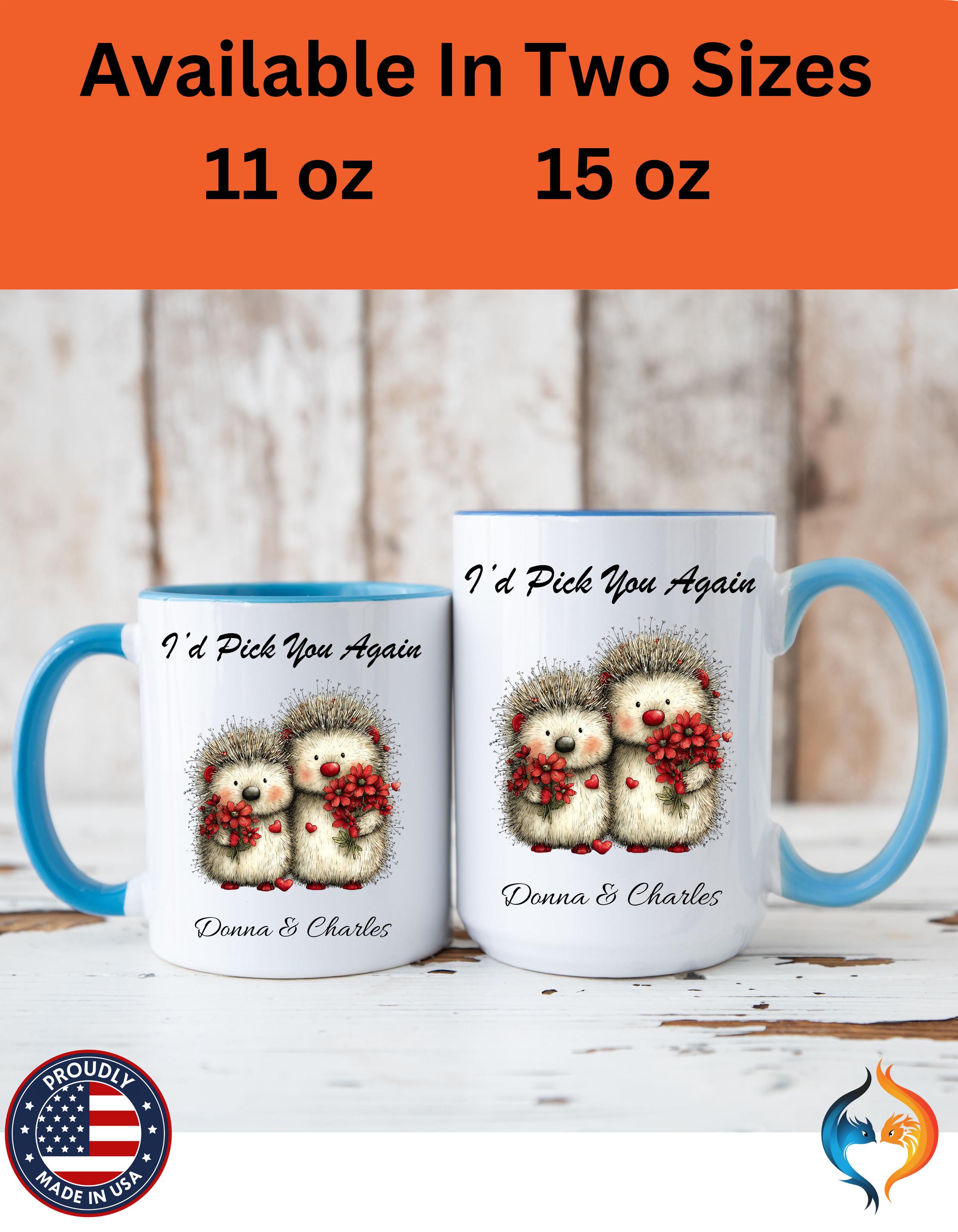 I'd Pick You Again Hedgehog Couple Mug Lifestyle Mockup | Nutty Designs