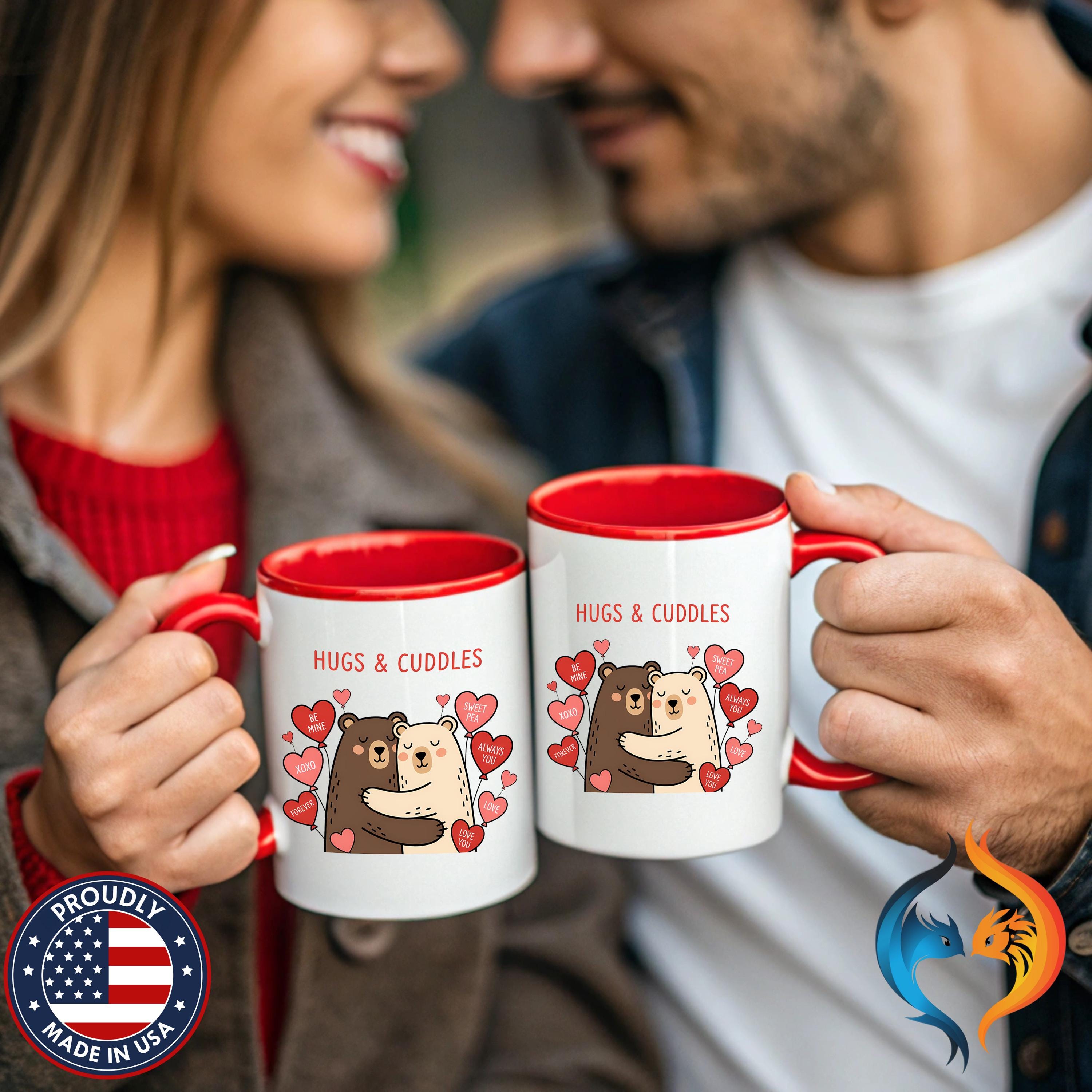 Hugs & Cuddles Bear Couple Mug Product Photo | Nutty Designs
