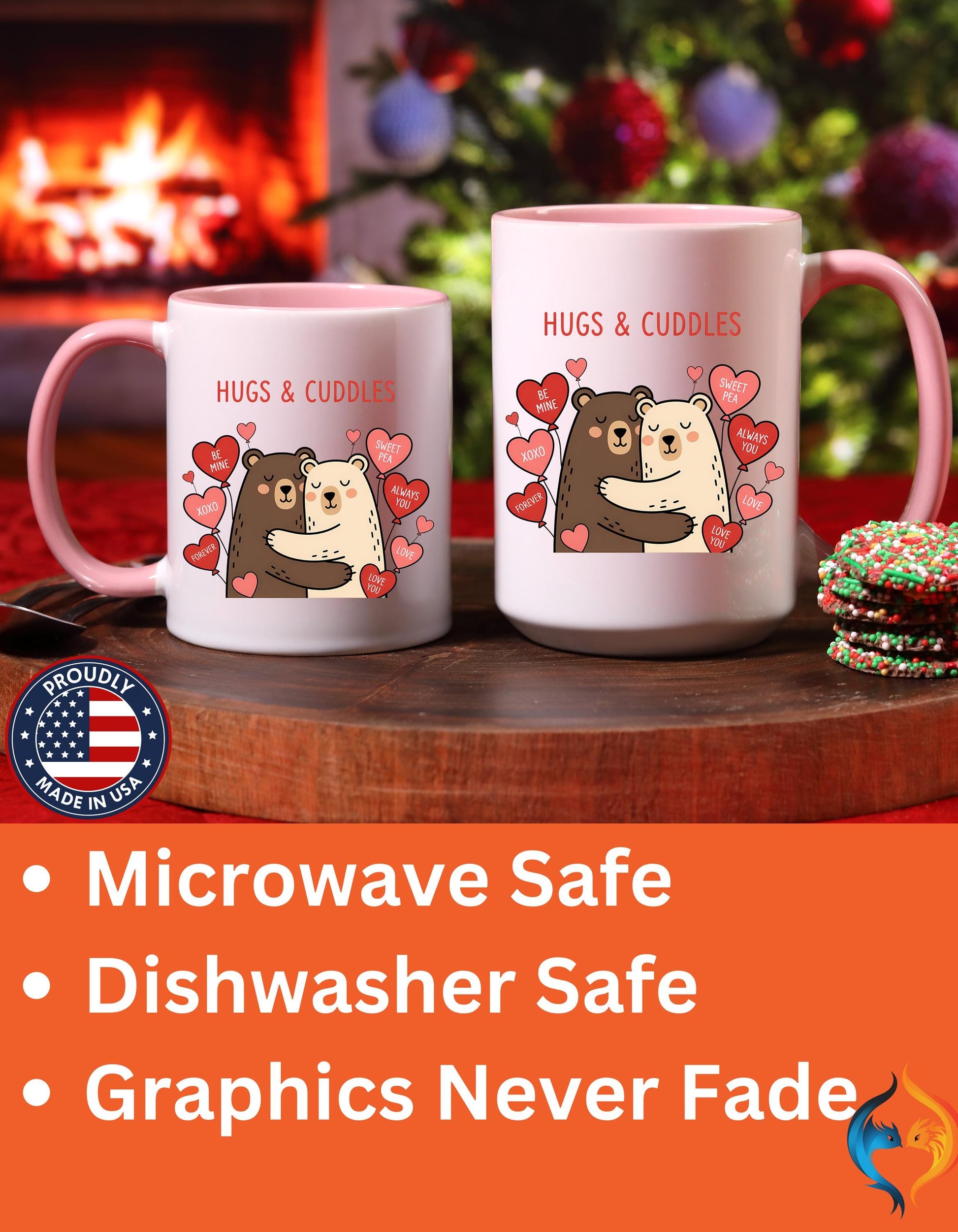 Hugs & Cuddles Bear Couple Mug Product Photo | Nutty Designs