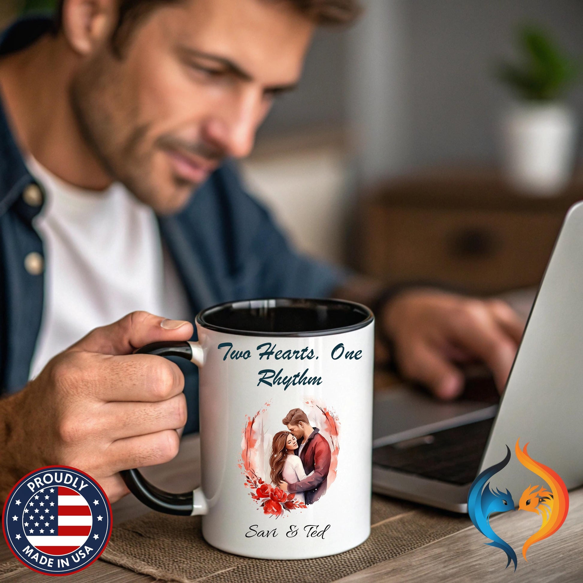 Two Hearts One Rhythm Mug Product Photo | Nutty Designs