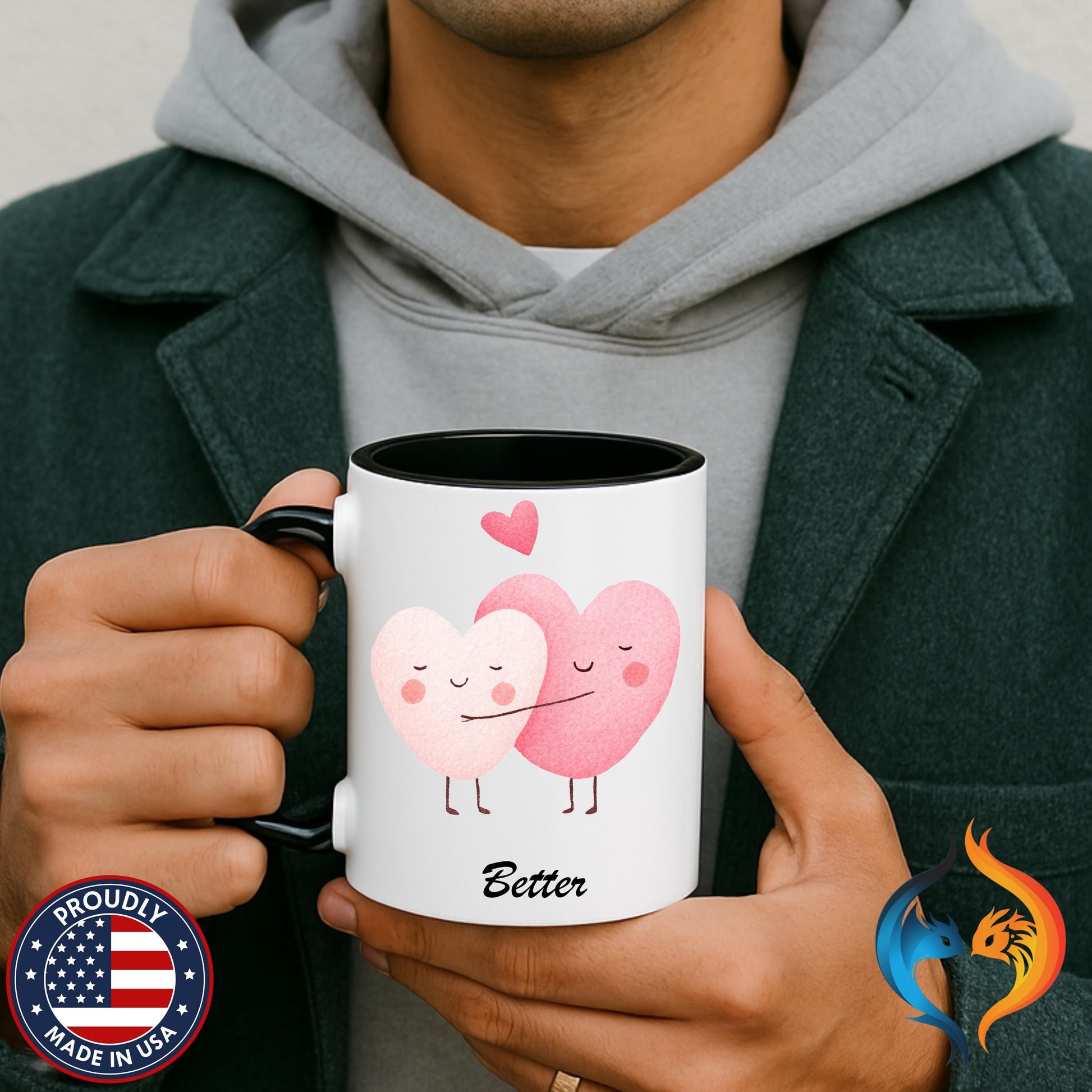 Two Hearts Better Together Mug Product Photo | Nutty Designs