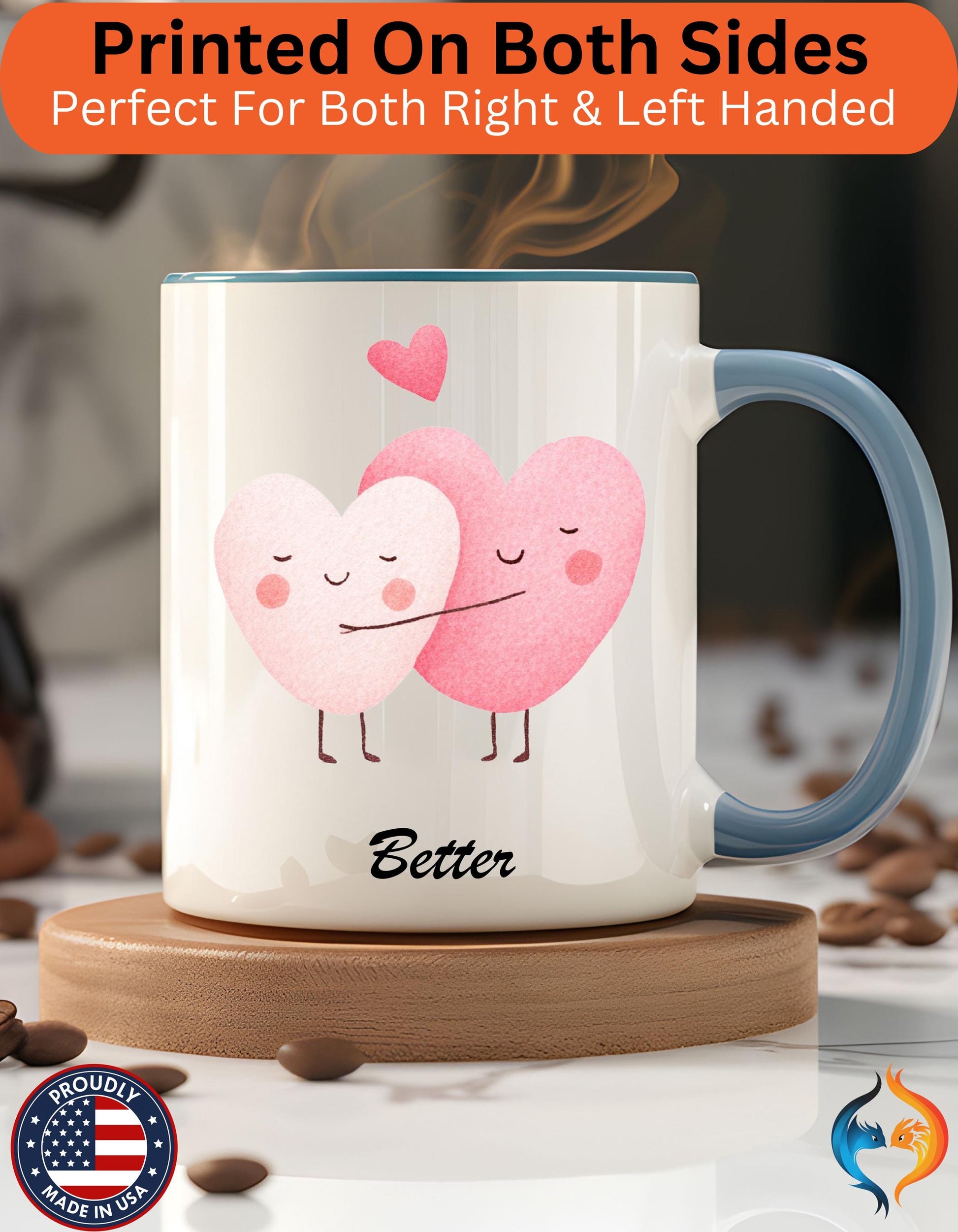 Two Hearts Better Together Mug Product Photo | Nutty Designs