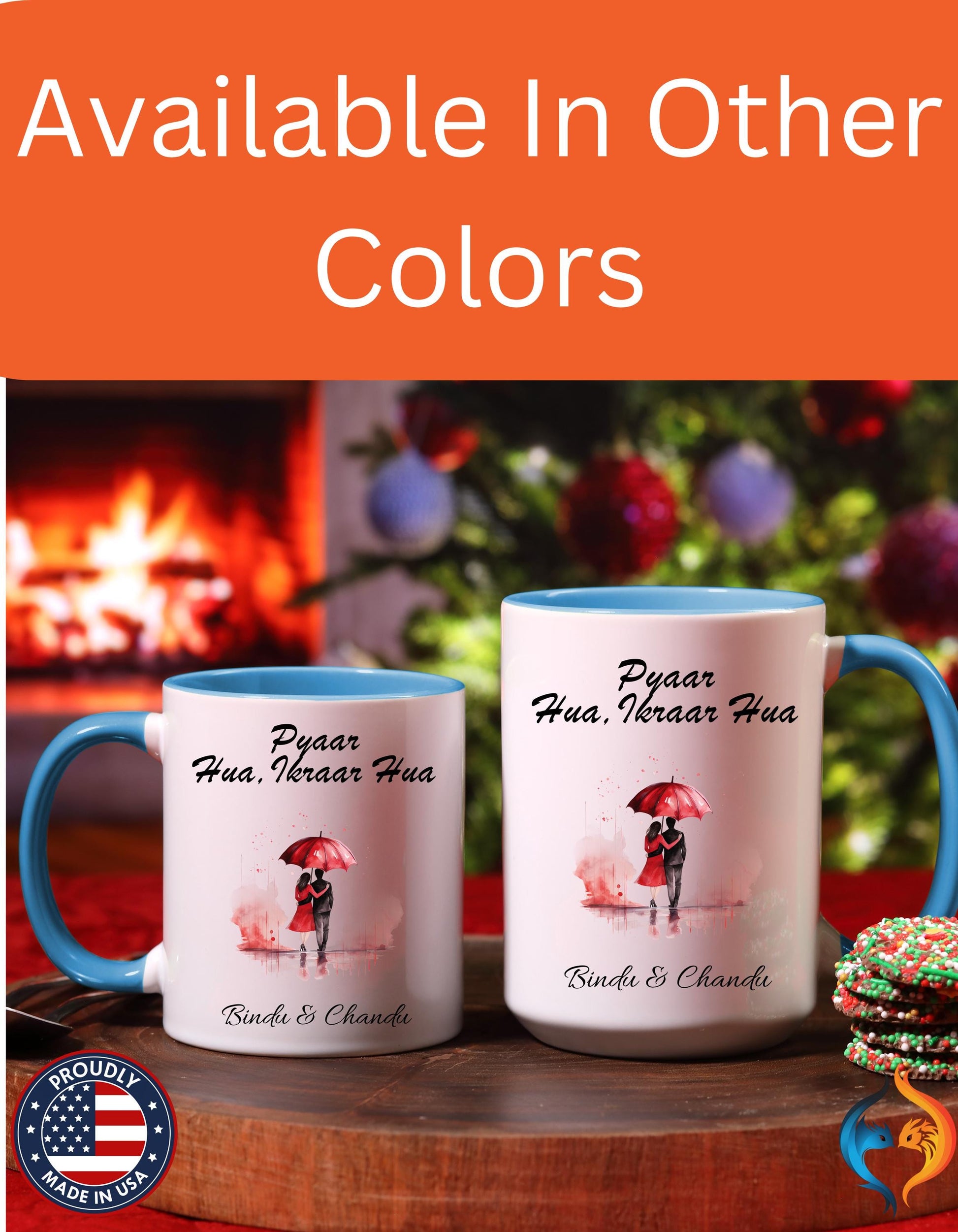 Pyaar Hua Ikraar Hua Romantic Couple Under Umbrella Mug Product Photo | Nutty Designs