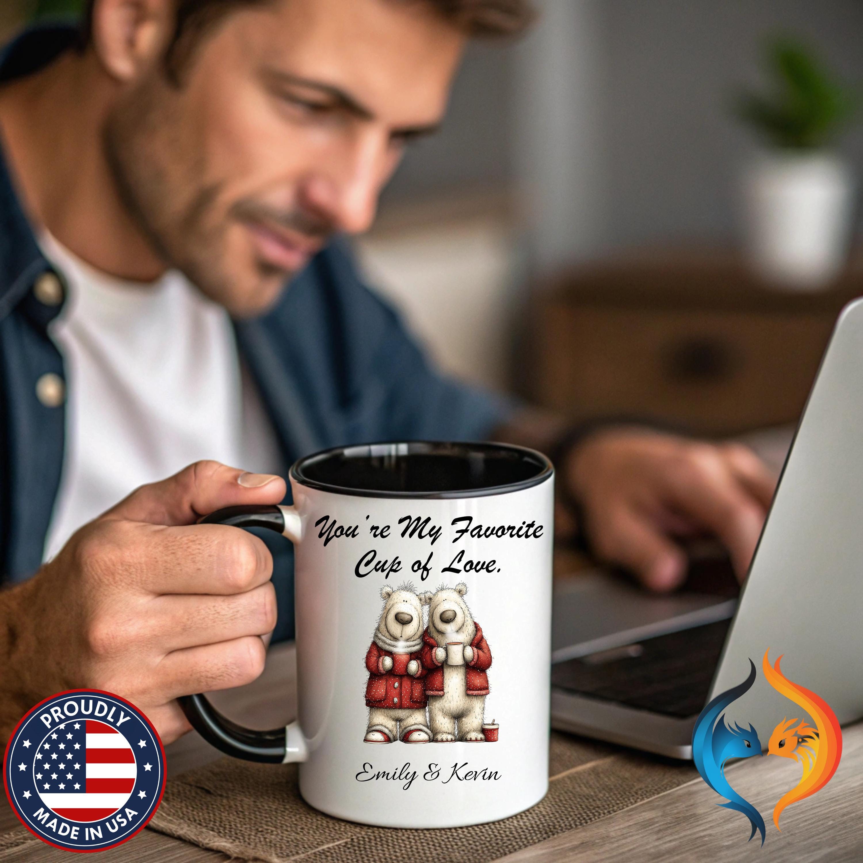 You Are My Favorite Cup of Love Bear Couple Valentine Mug Product Photo | Nutty Designs