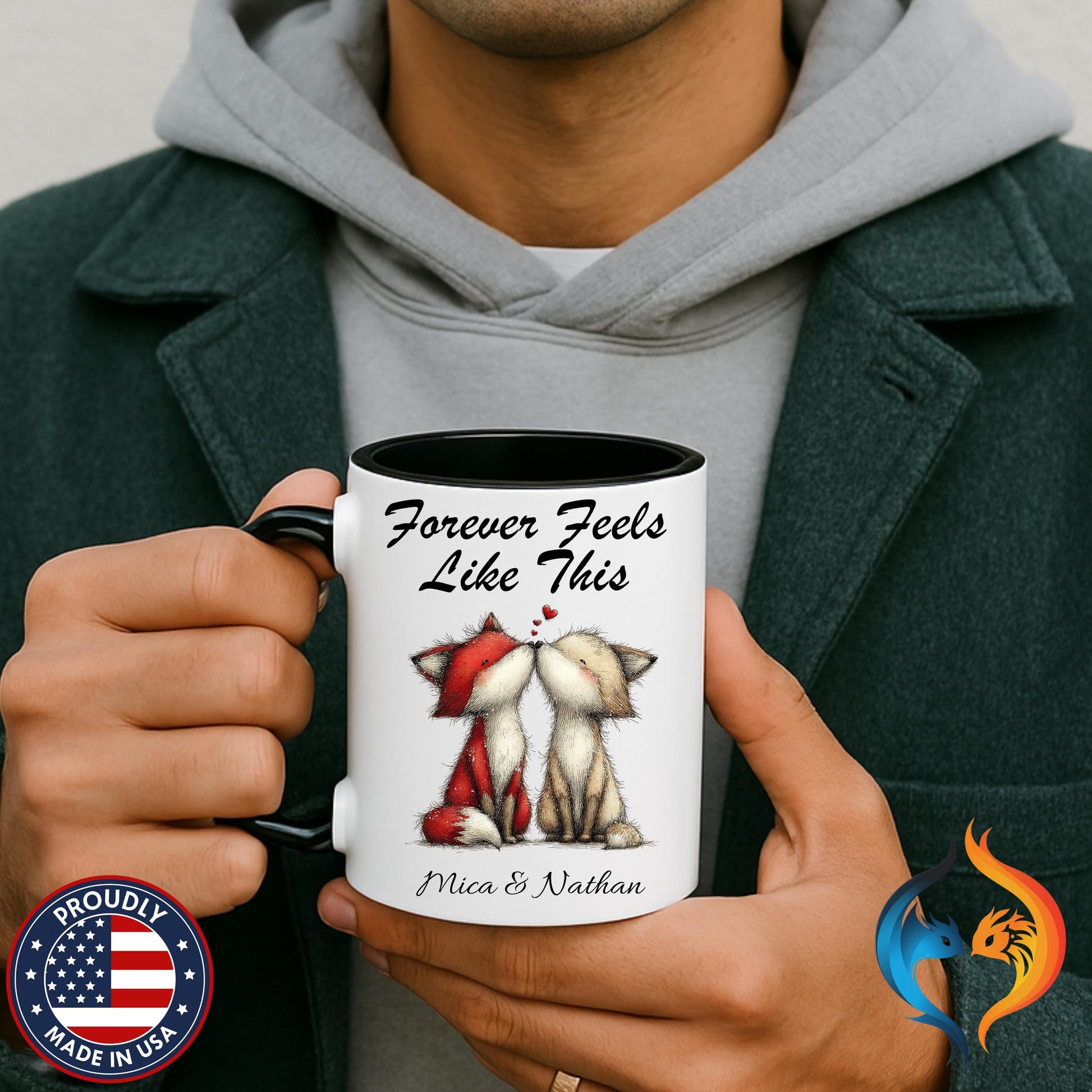 Forever Feels Like This fox couple Mug Product Photo | Nutty Designs
