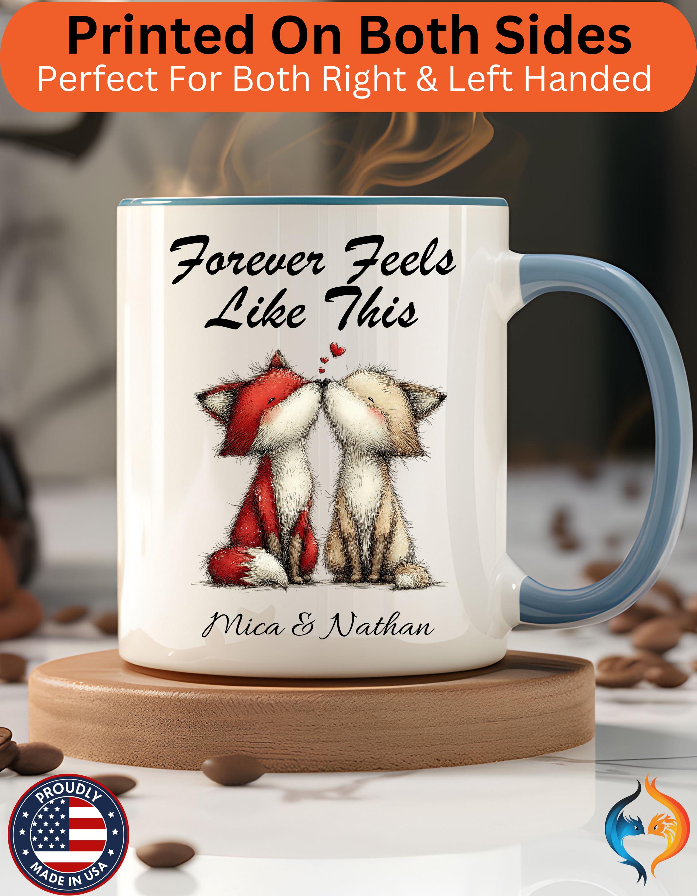Forever Feels Like This fox couple Mug Product Photo | Nutty Designs