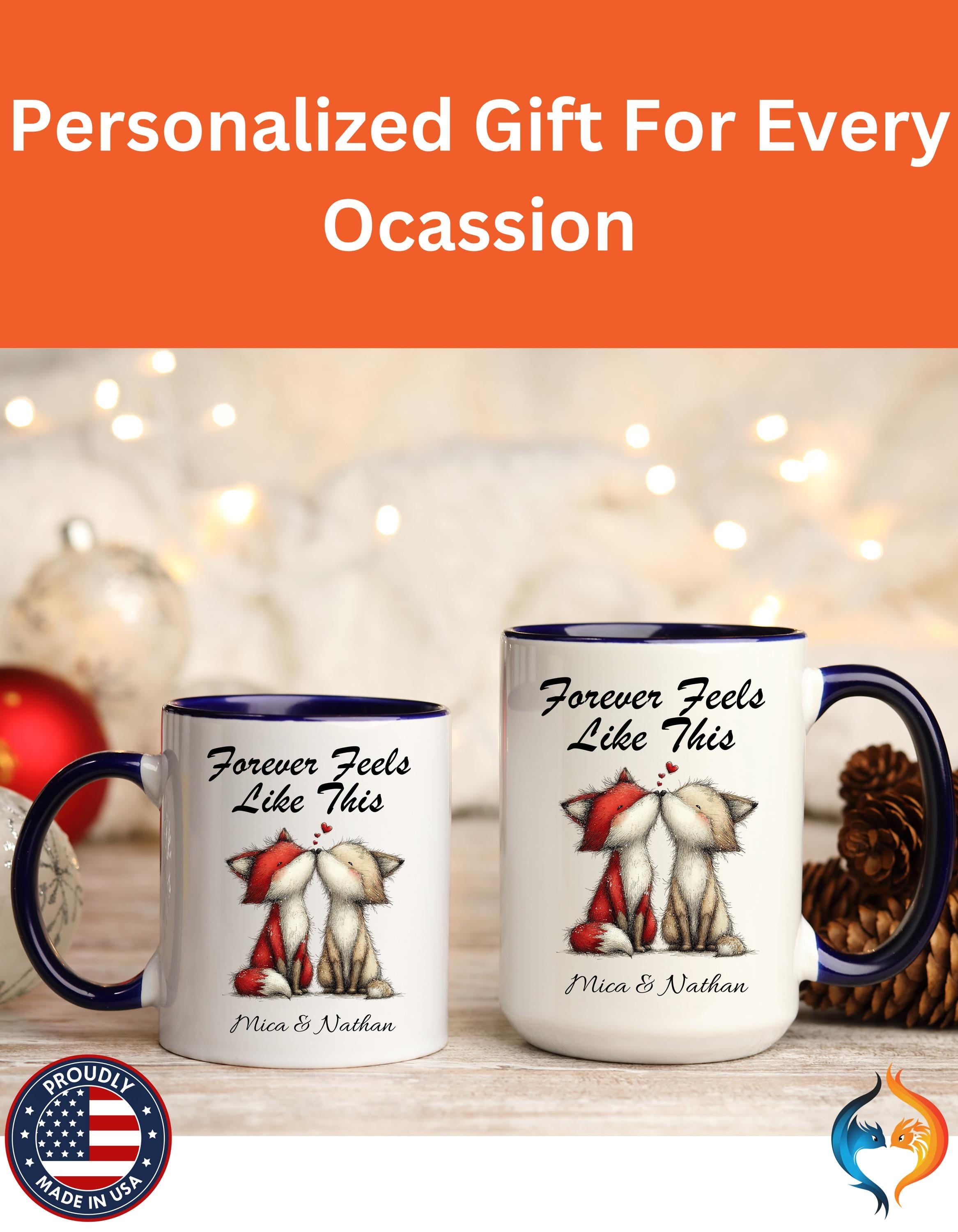 Forever Feels Like This fox couple Mug Product Photo | Nutty Designs