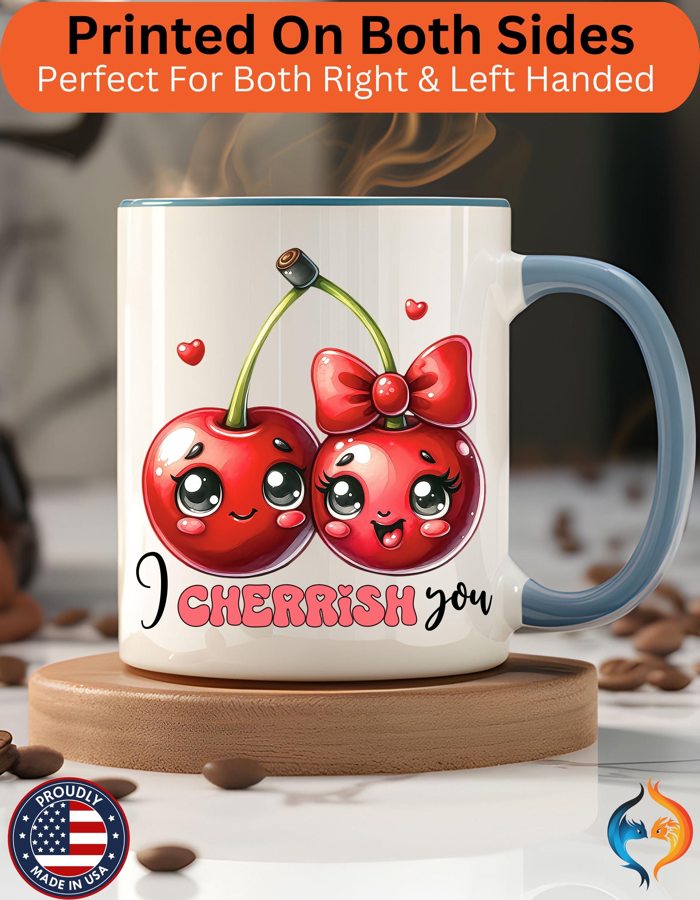 Kawaii Cherries I Cherrish You Mug Product Photo | Nutty Designs