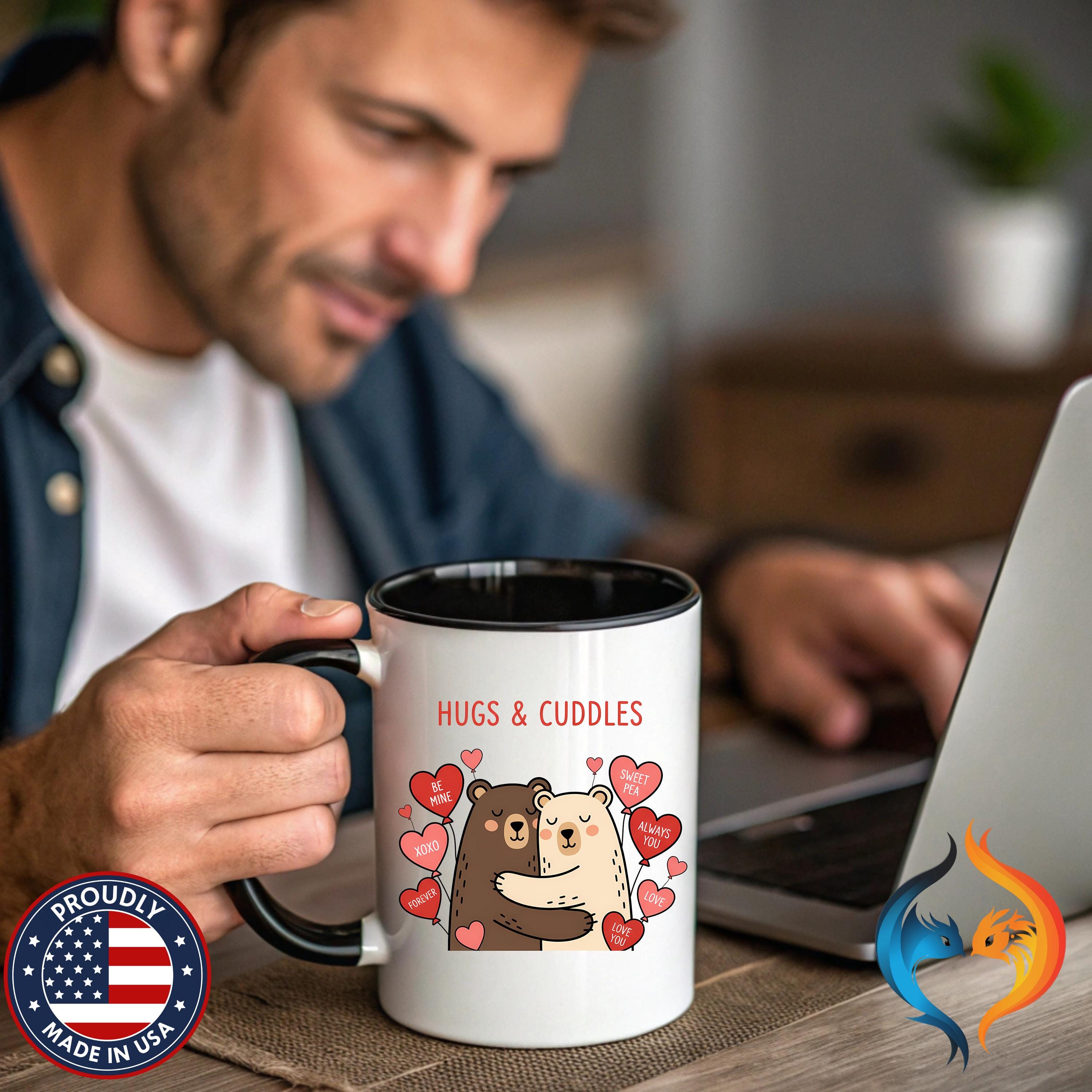 Hugs & Cuddles Bear Couple Mug Product Photo | Nutty Designs