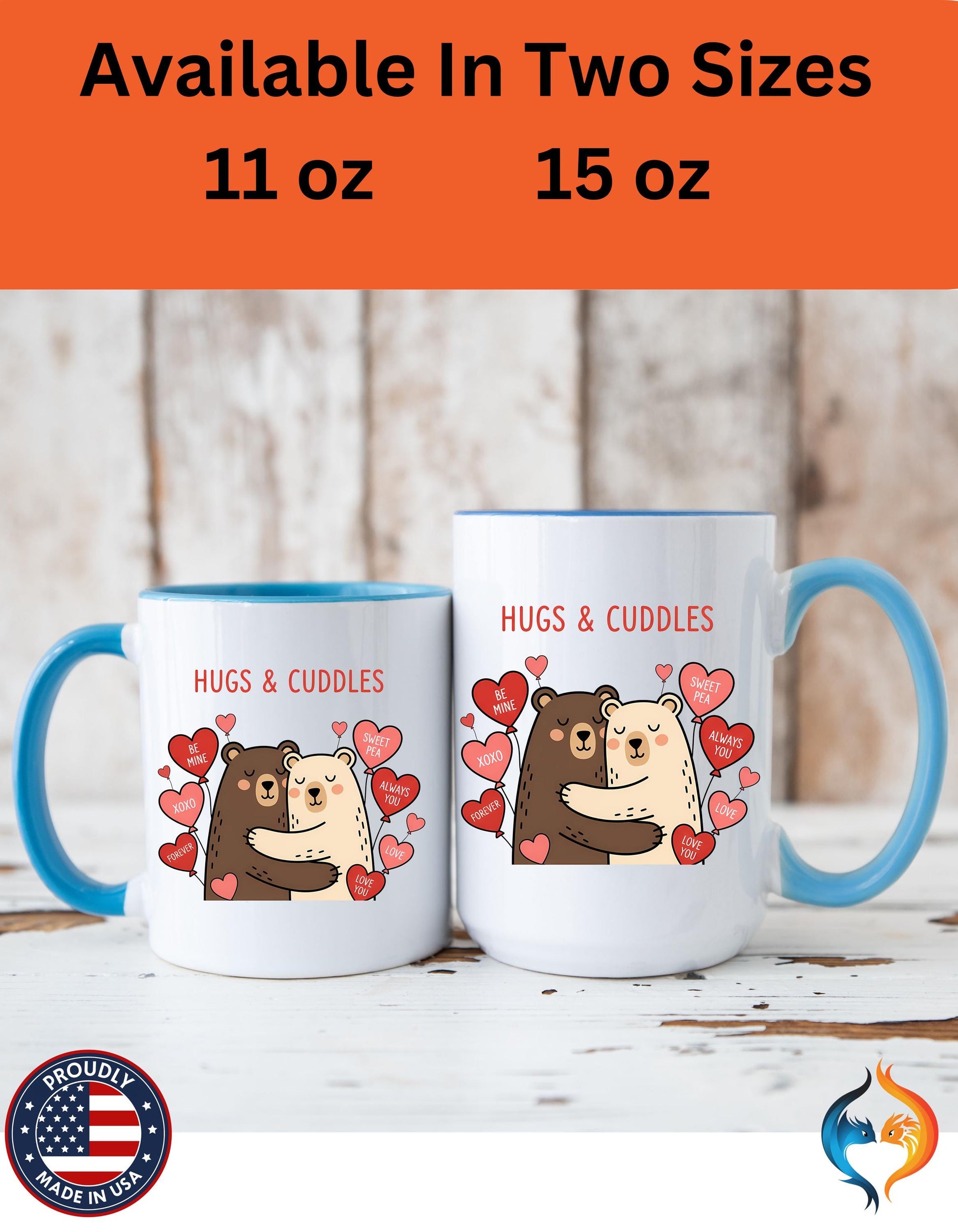 Hugs & Cuddles Bear Couple Mug Product Photo | Nutty Designs
