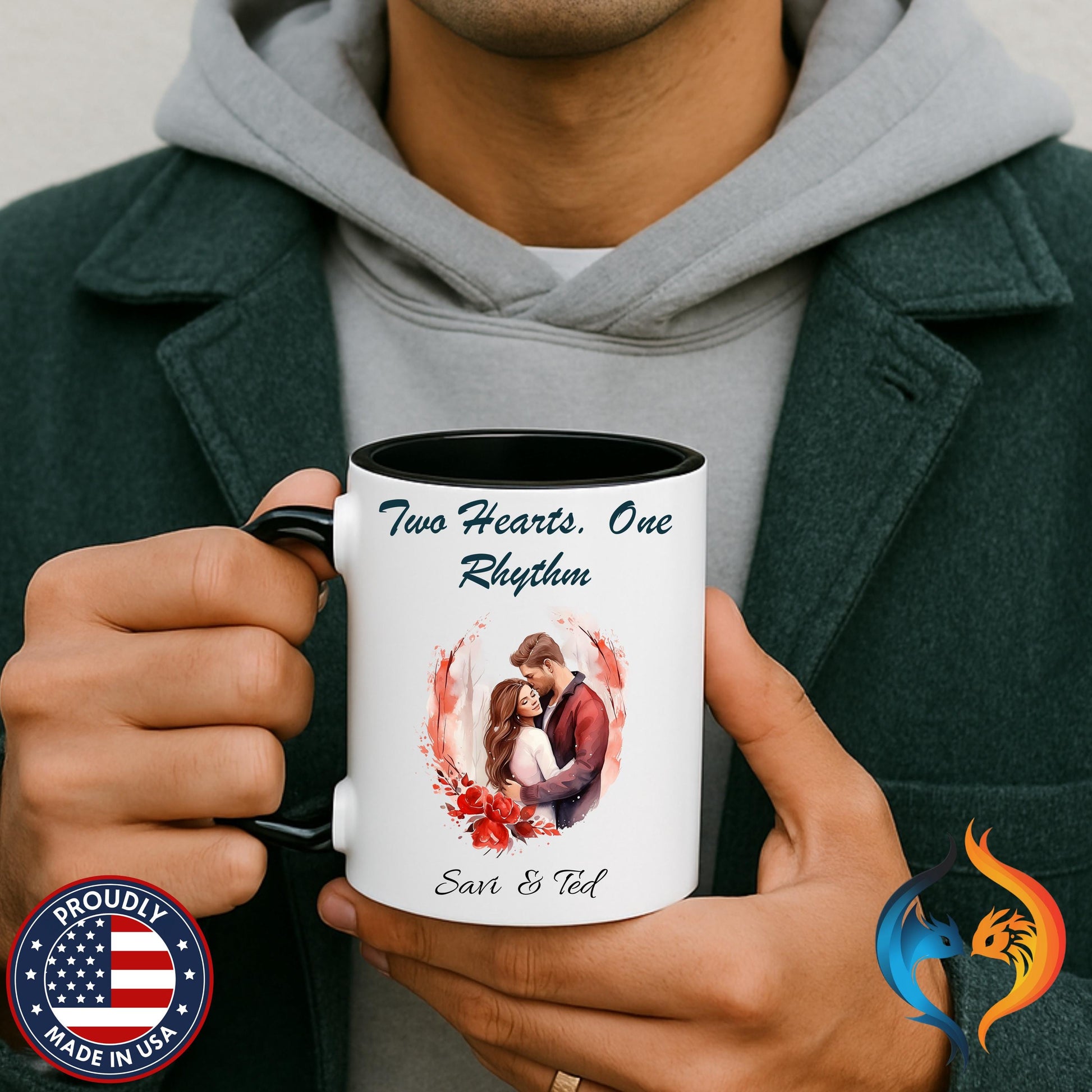 Two Hearts One Rhythm Mug Product Photo | Nutty Designs