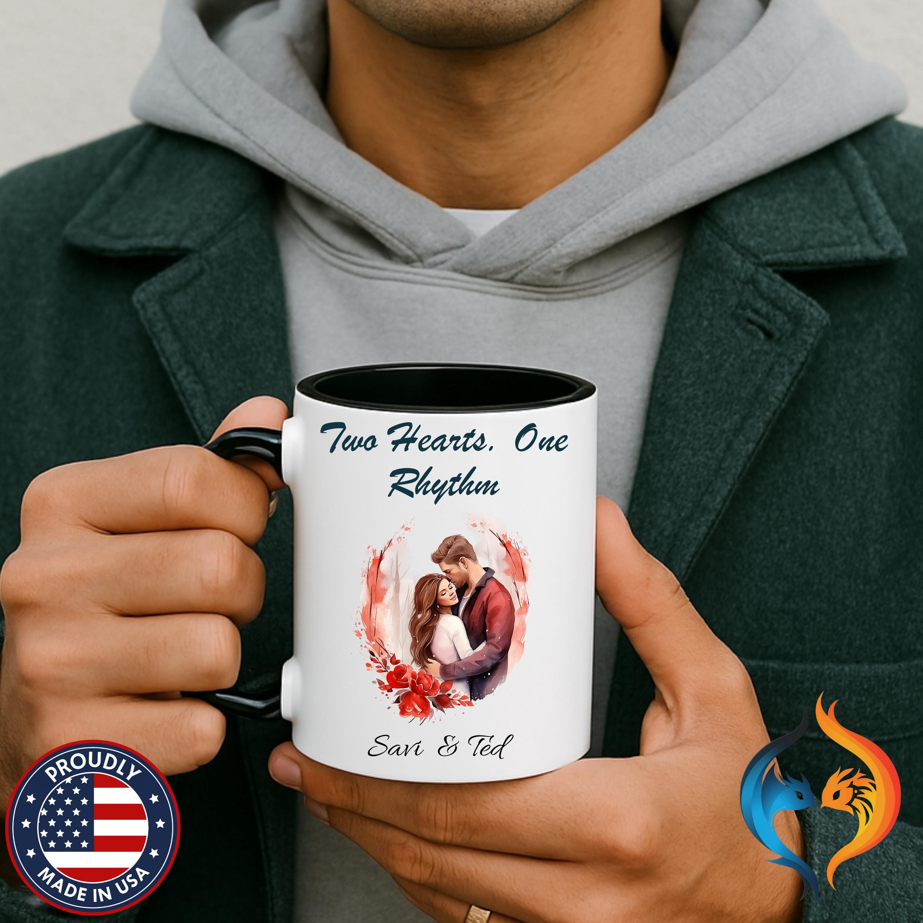 Two Hearts One Rhythm Mug Product Photo | Nutty Designs
