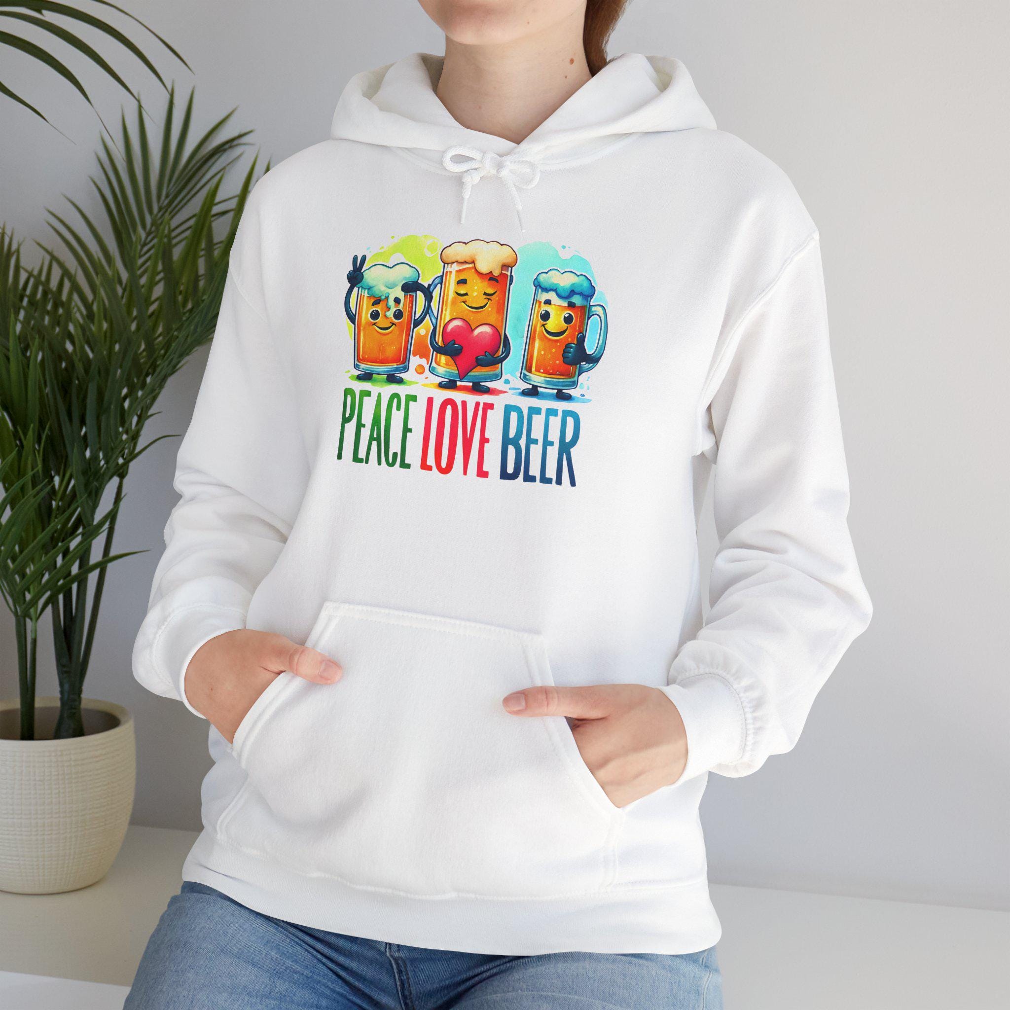 Peace Over Beer — Beer Lover Hoodie Lifestyle Mockup | Nutty Designs