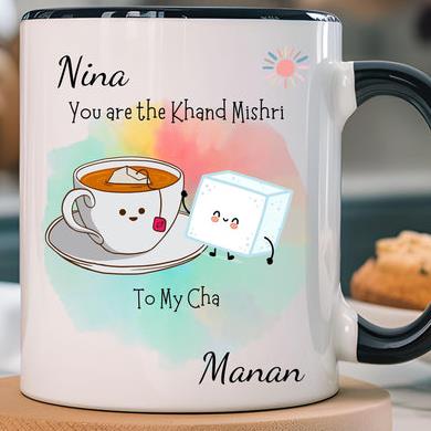 Personalized Khand Mishri to My Chai black accent mug