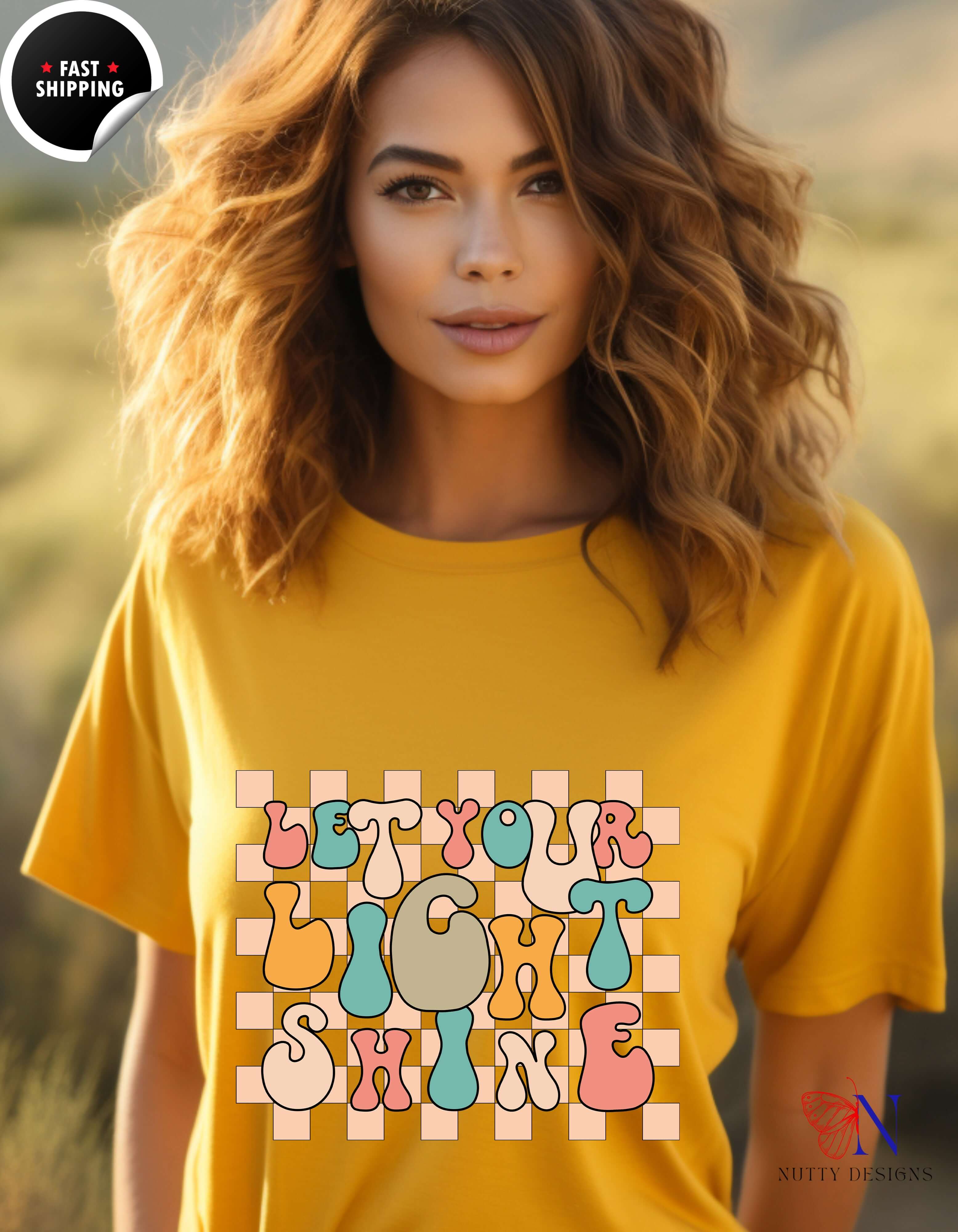 Let Your Light Shine Retro Inspirational Positive Vibe Encouraging...