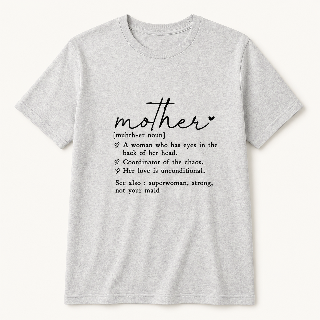 Mother definition dictionary silver T-shirt front product image