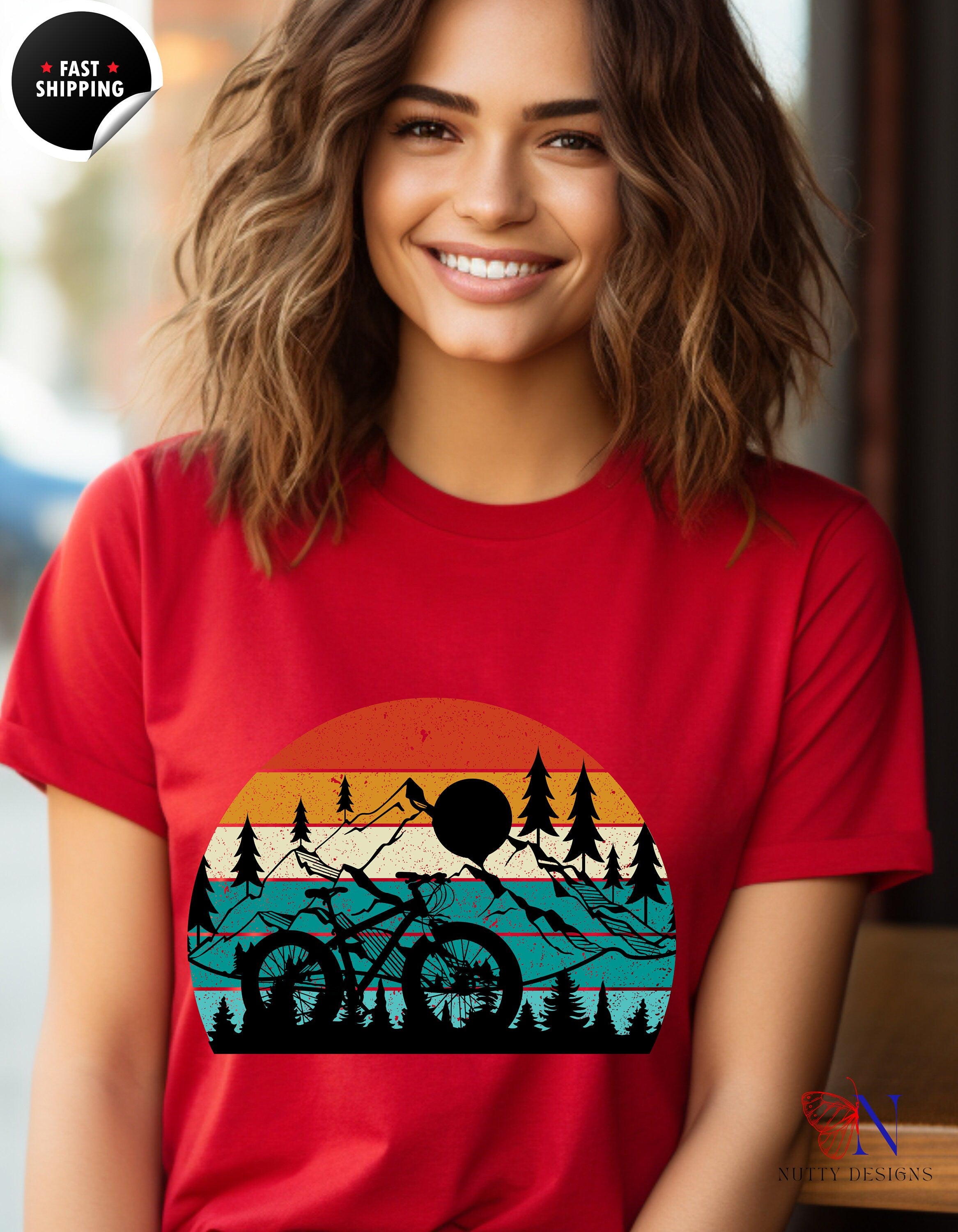 Mountain Biking Retro Cyclist Shirts Bikers Mountain Biker Bike Lov...