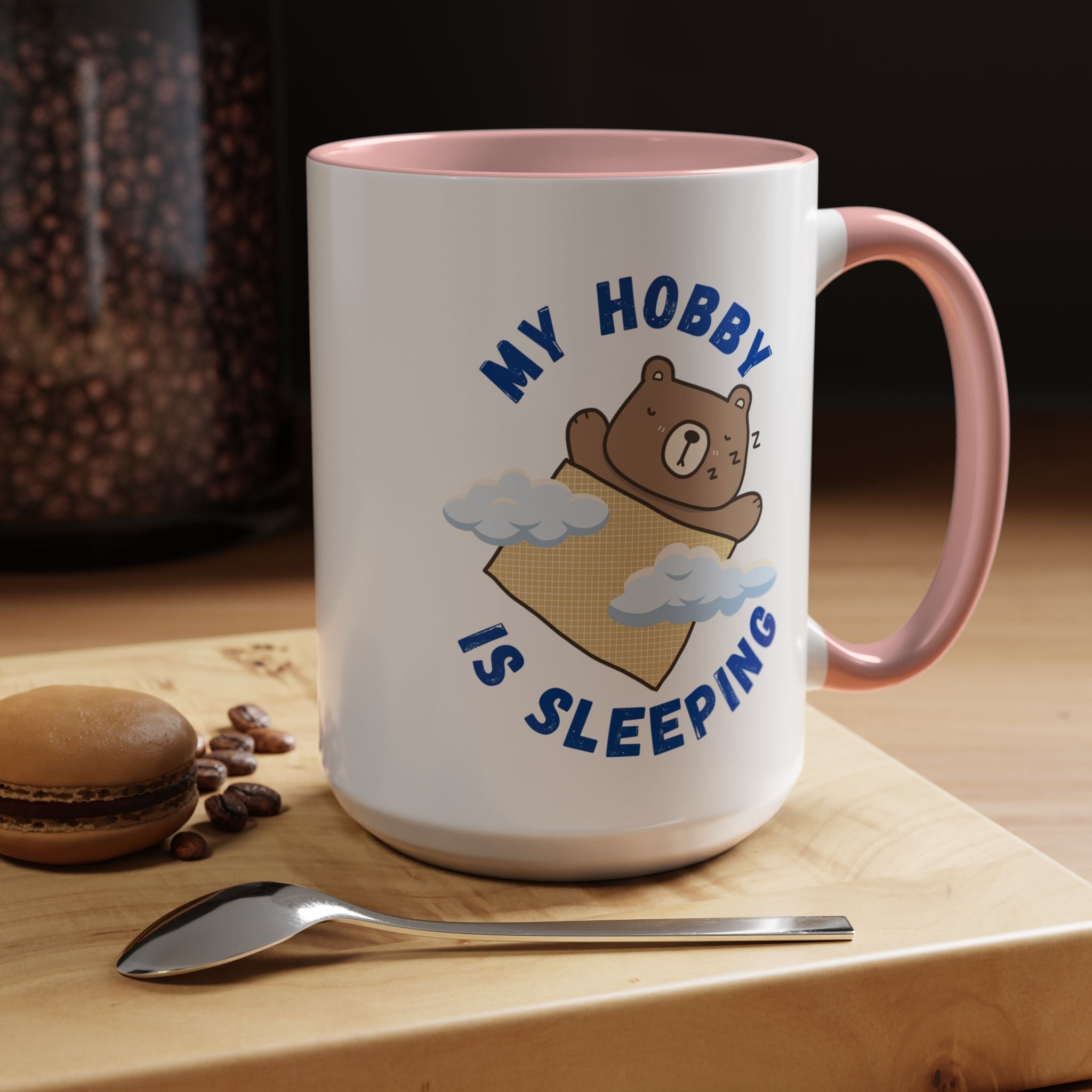 My Hobby Is Sleeping Funny Personalized Mug, Tea Coffee Mug, Accent Cup (11, 15oz), Gift Under 20, White Elephant Gift