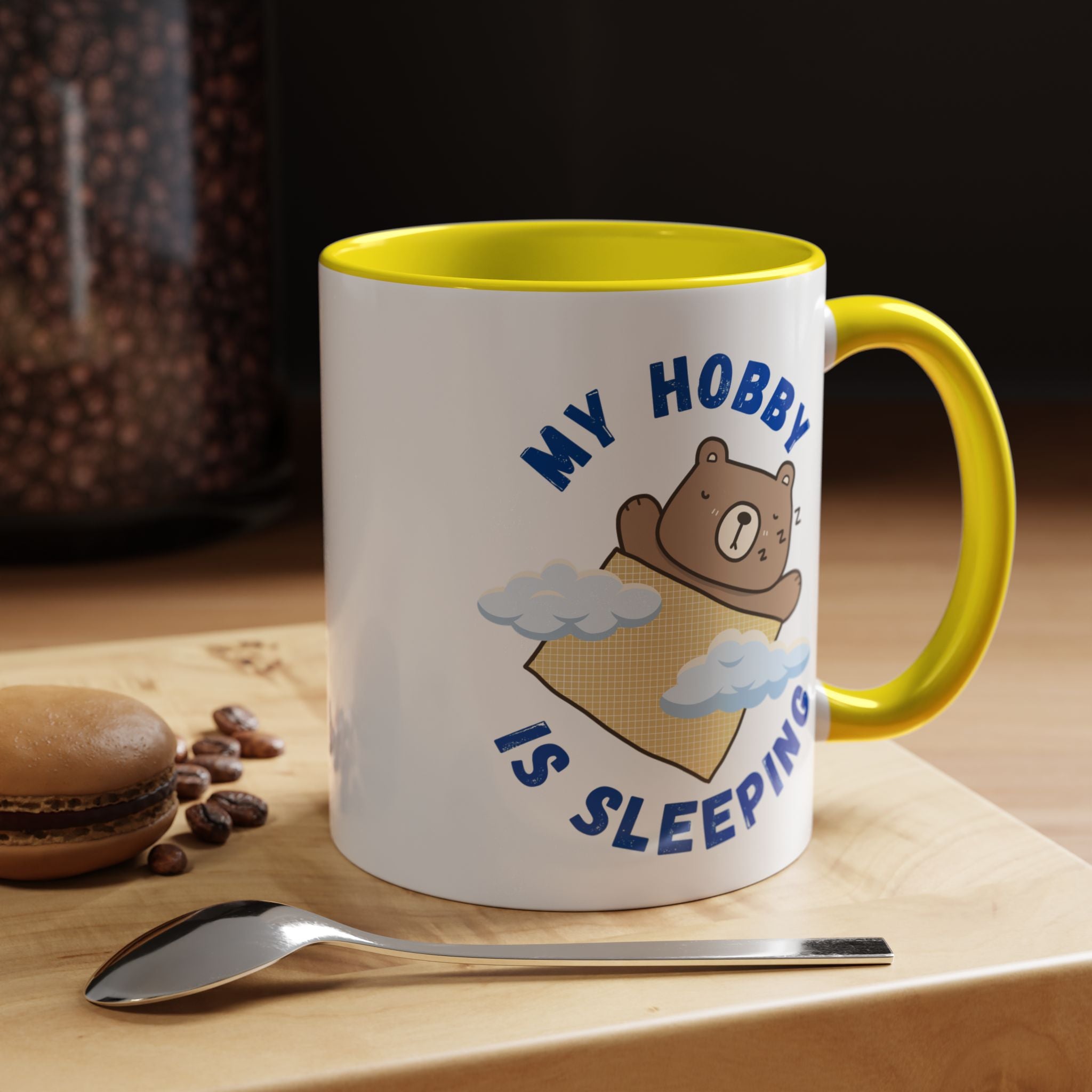 My Hobby Is Sleeping Funny Personalized Mug, Tea Coffee Mug, Accent Cup (11, 15oz), Gift Under 20, White Elephant Gift