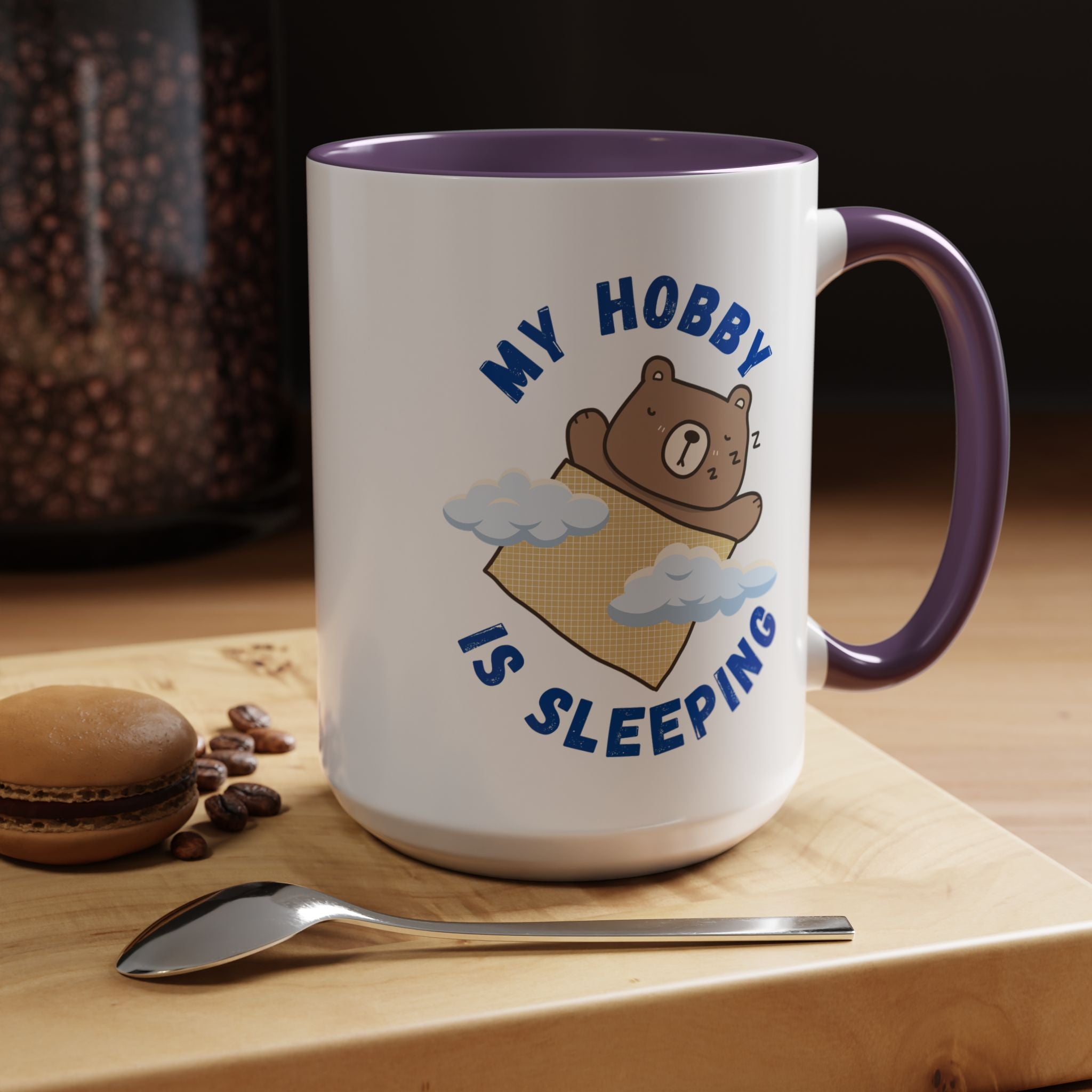 My Hobby Is Sleeping Funny Personalized Mug, Tea Coffee Mug, Accent Cup (11, 15oz), Gift Under 20, White Elephant Gift