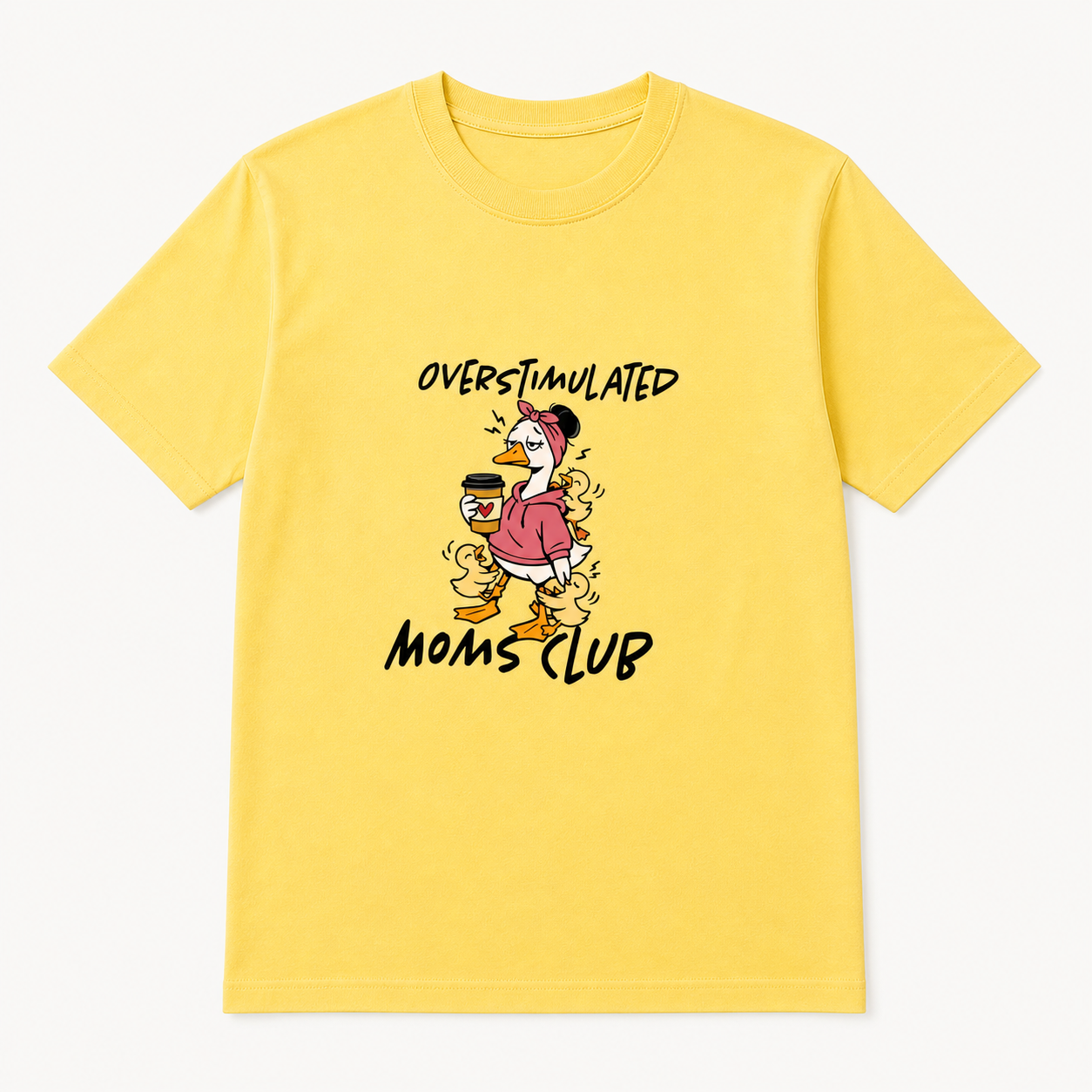 Yellow Overstimulated Moms Club T-shirt product view