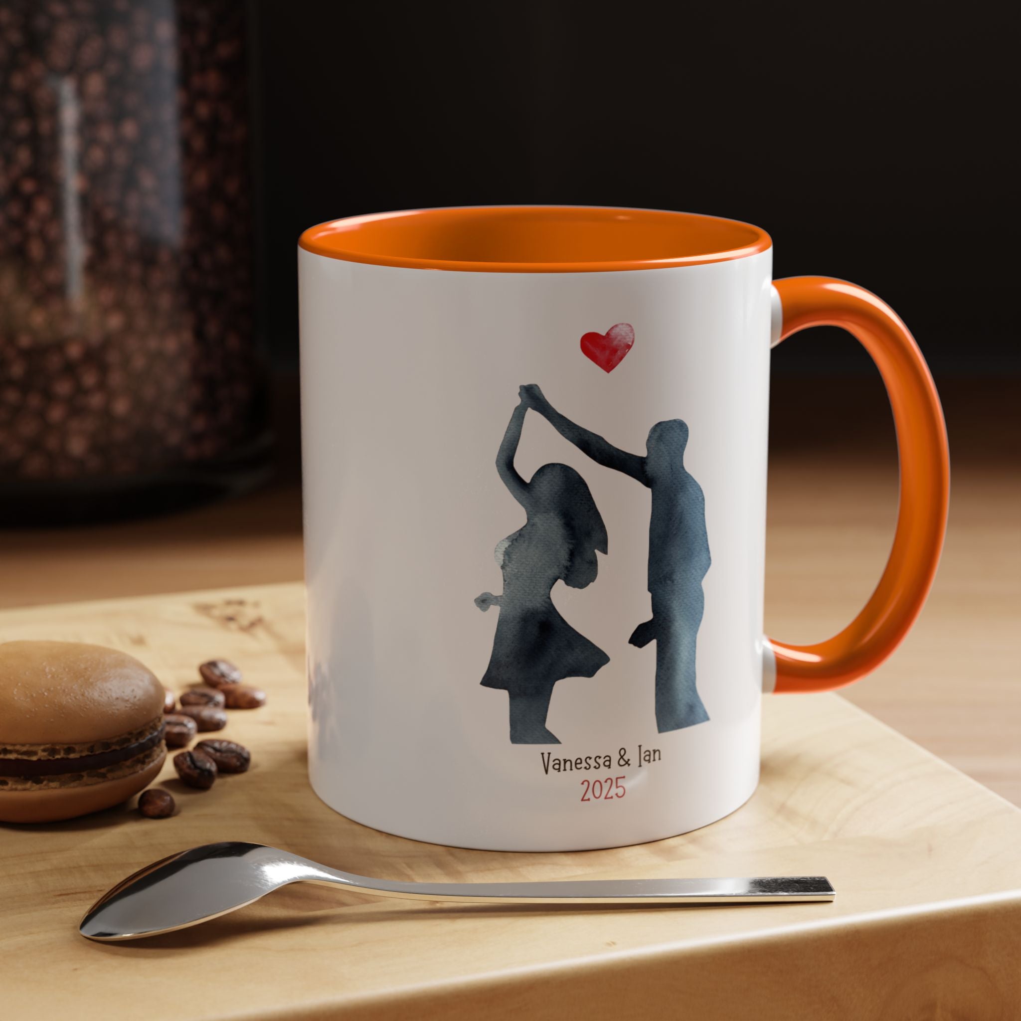 Personalized Couples Mug with custom message, Accent Cup 11/15oz, Anniversary Valentines Romantic, V-Day Mug, Couples Gift