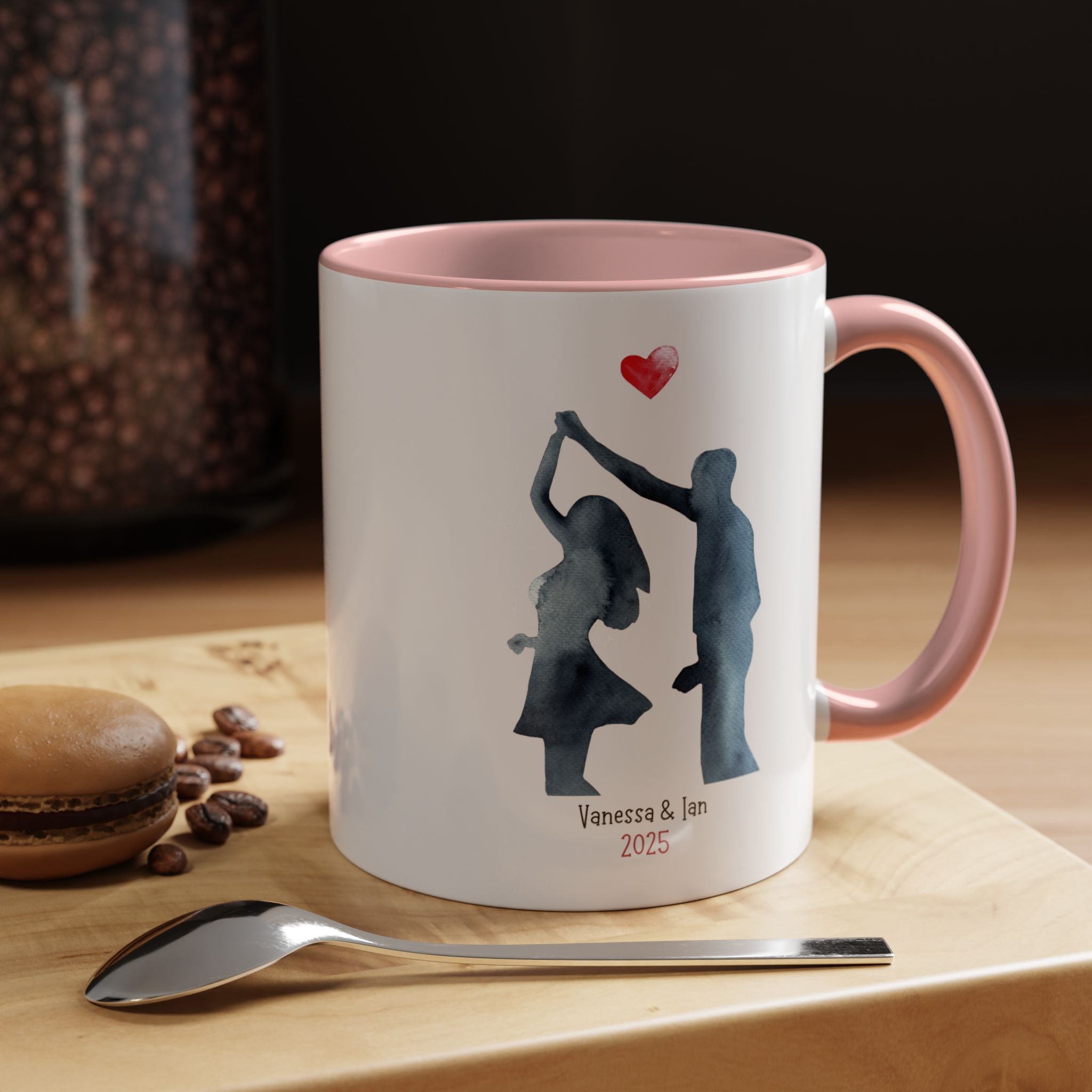 Personalized Couples Mug with custom message, Accent Cup 11/15oz, Anniversary Valentines Romantic, V-Day Mug, Couples Gift