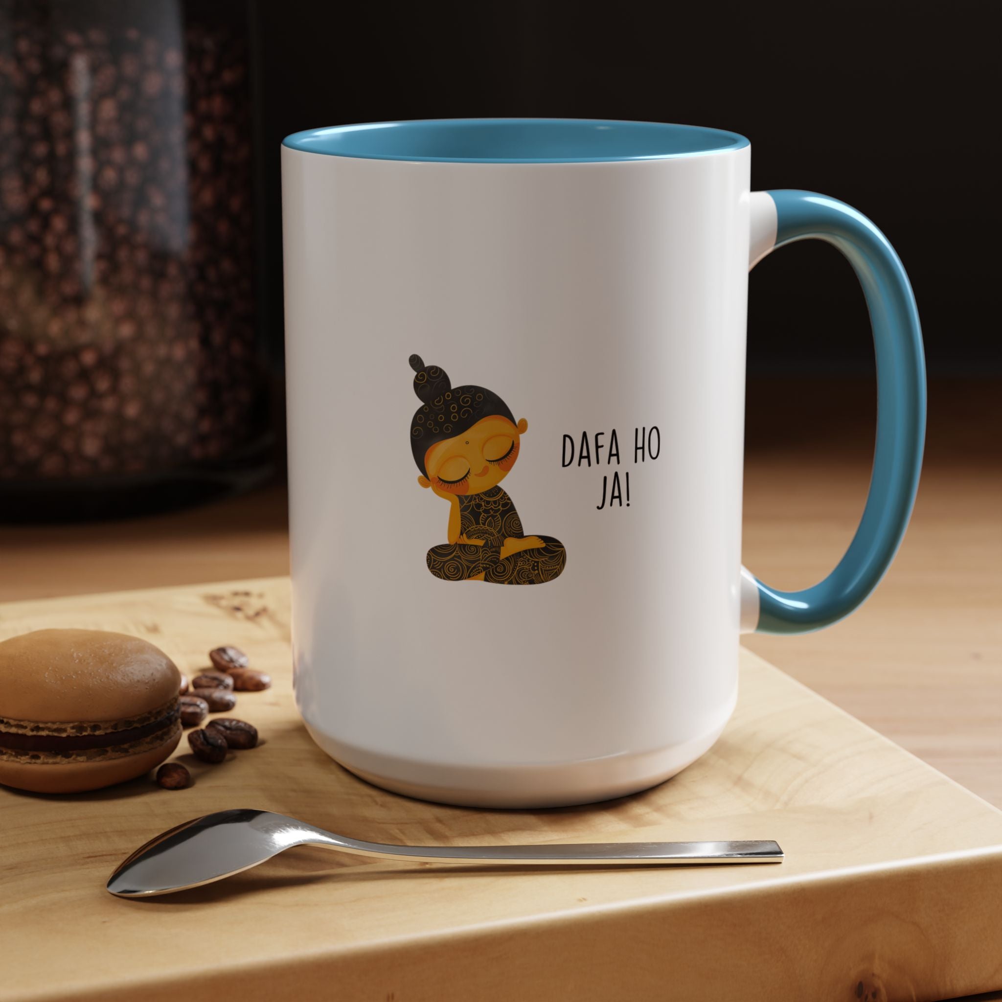 Personalized desi coffee mug, 'Dafa Ho Ja', Funny Indian Paki Chai Cup