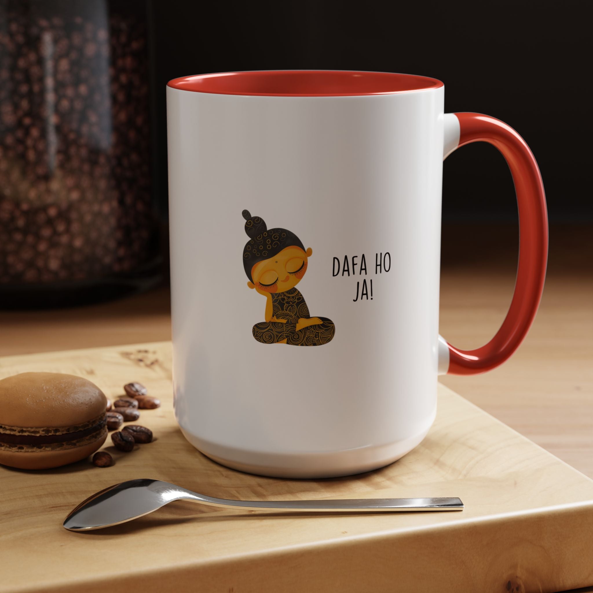 Personalized desi coffee mug, 'Dafa Ho Ja', Funny Indian Paki Chai Cup