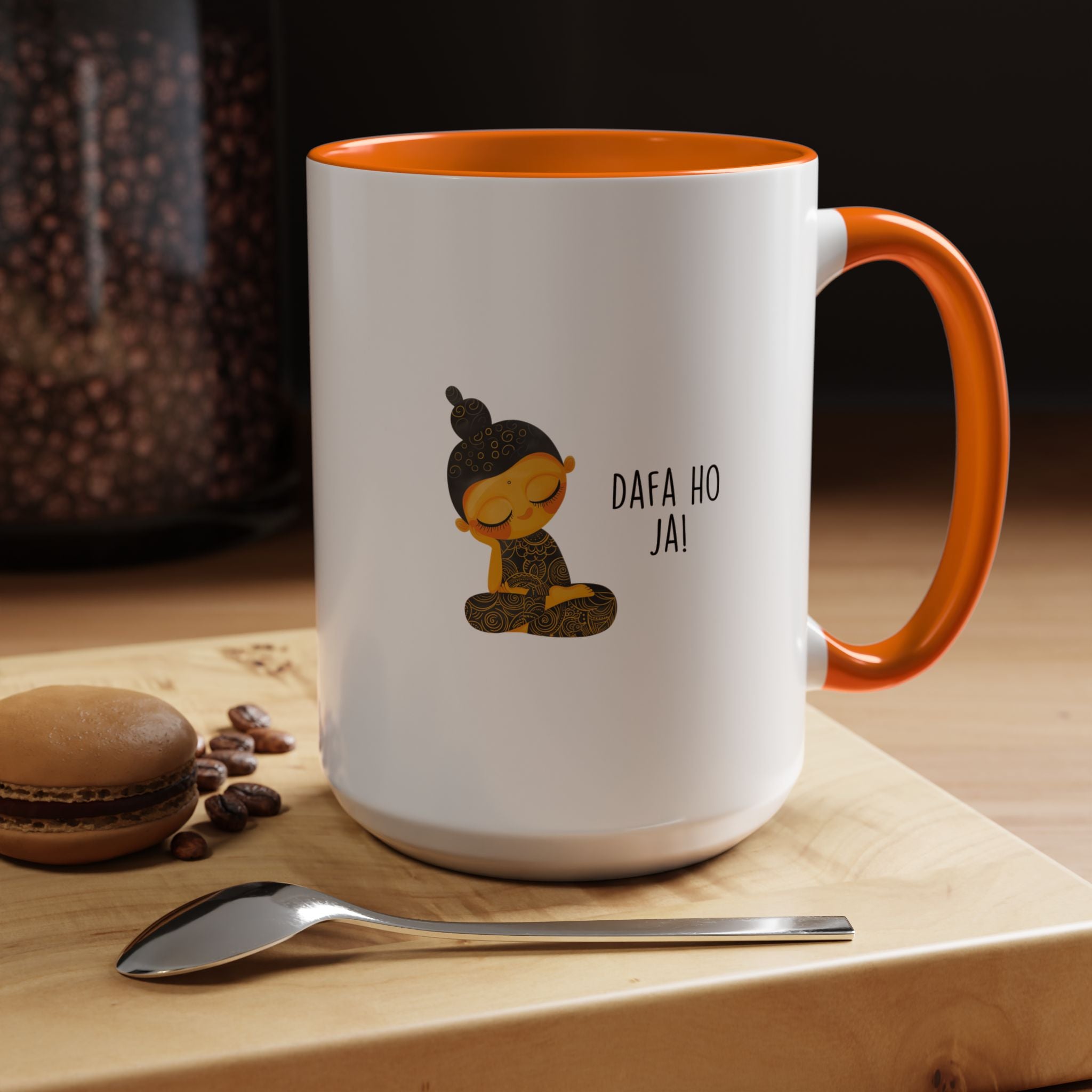 Personalized desi coffee mug, 'Dafa Ho Ja', Funny Indian Paki Chai Cup