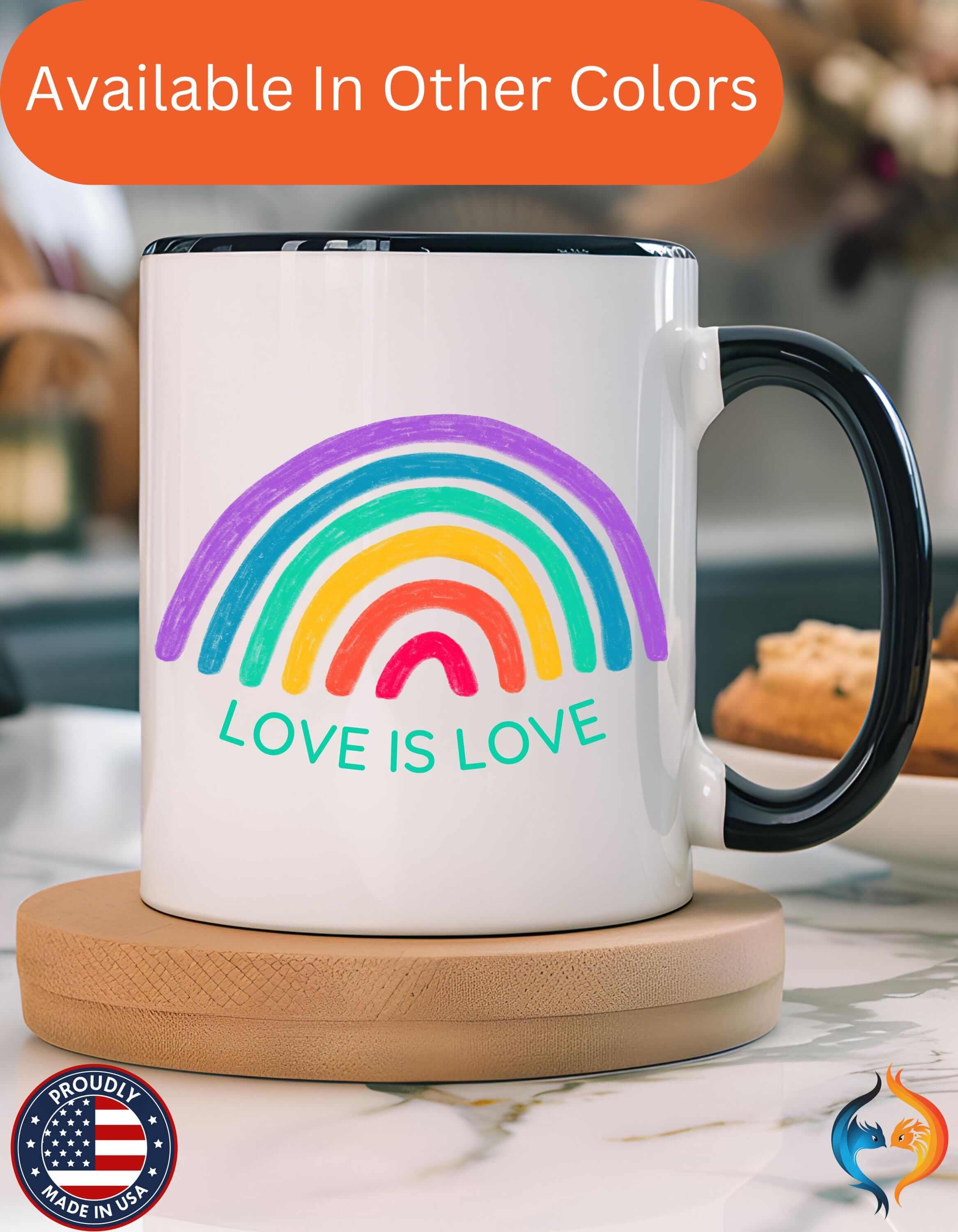 Funny Coffee Mug, Personalized Mug, Love Is Love, LGBTQ Lover Accent Cup 11/15oz, Anniversary Wedding Valentines Romantic Gift