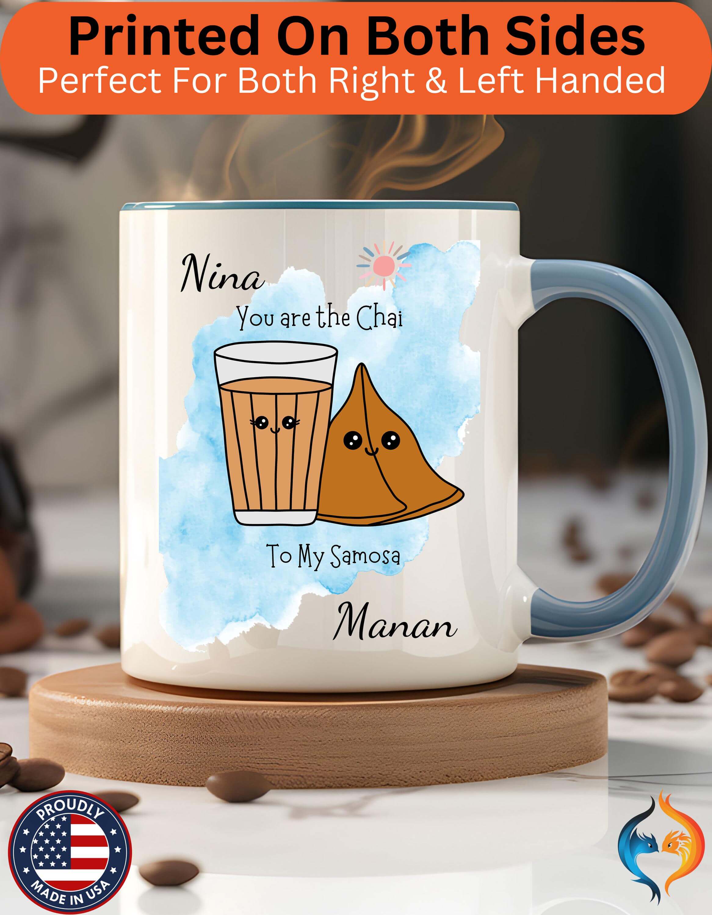 You Are Chai To My Samosa 15Oz Him Her Personalized Funny Valentine...
