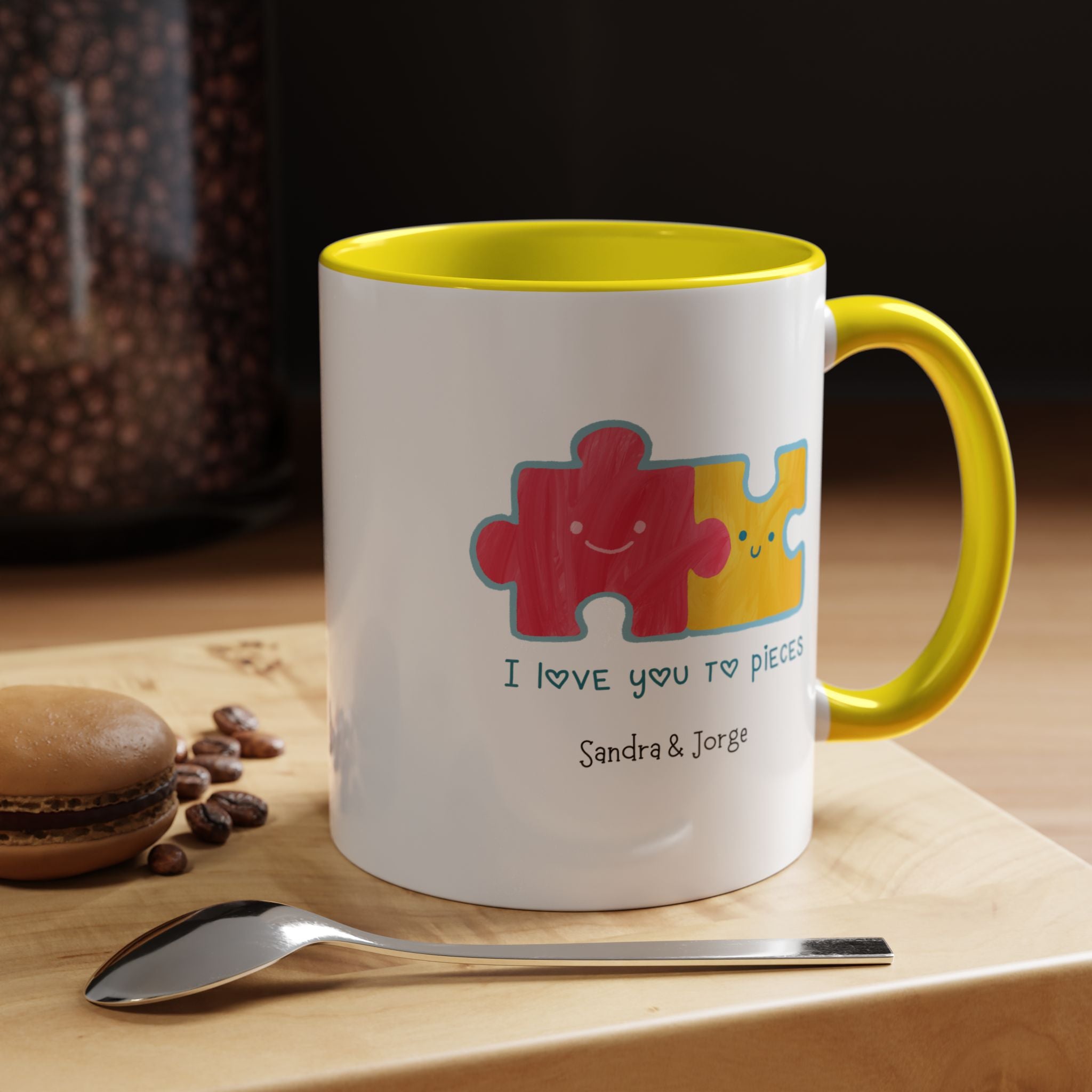 I love You To Pieces Personalized Coffee Mug, , Accent Cup 11/15oz, Anniversary, Valentines, Romantic, V-Day, Couples Gift