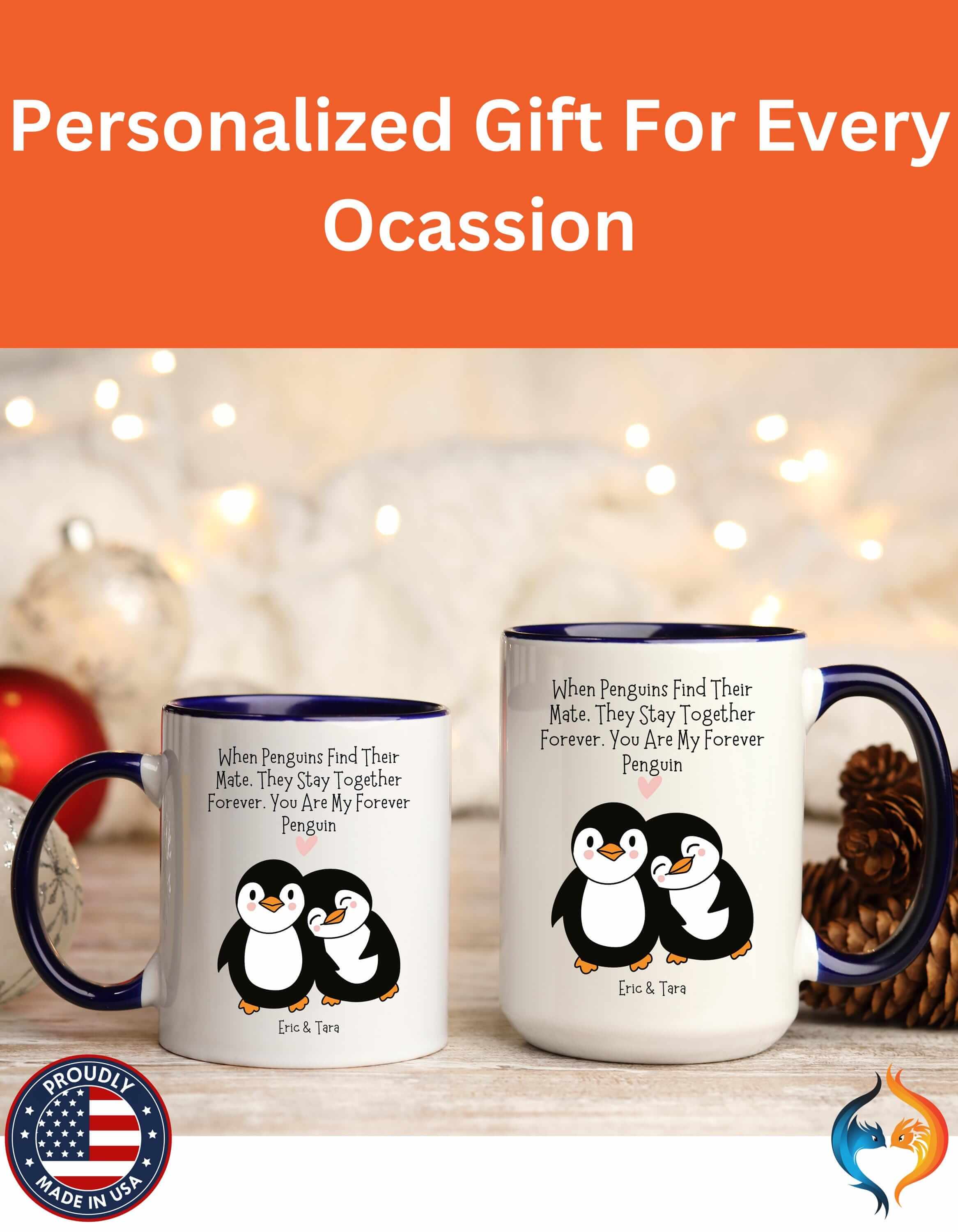 You Are My Forever Penguin 15Oz Couples Personalized Valentine's Mug