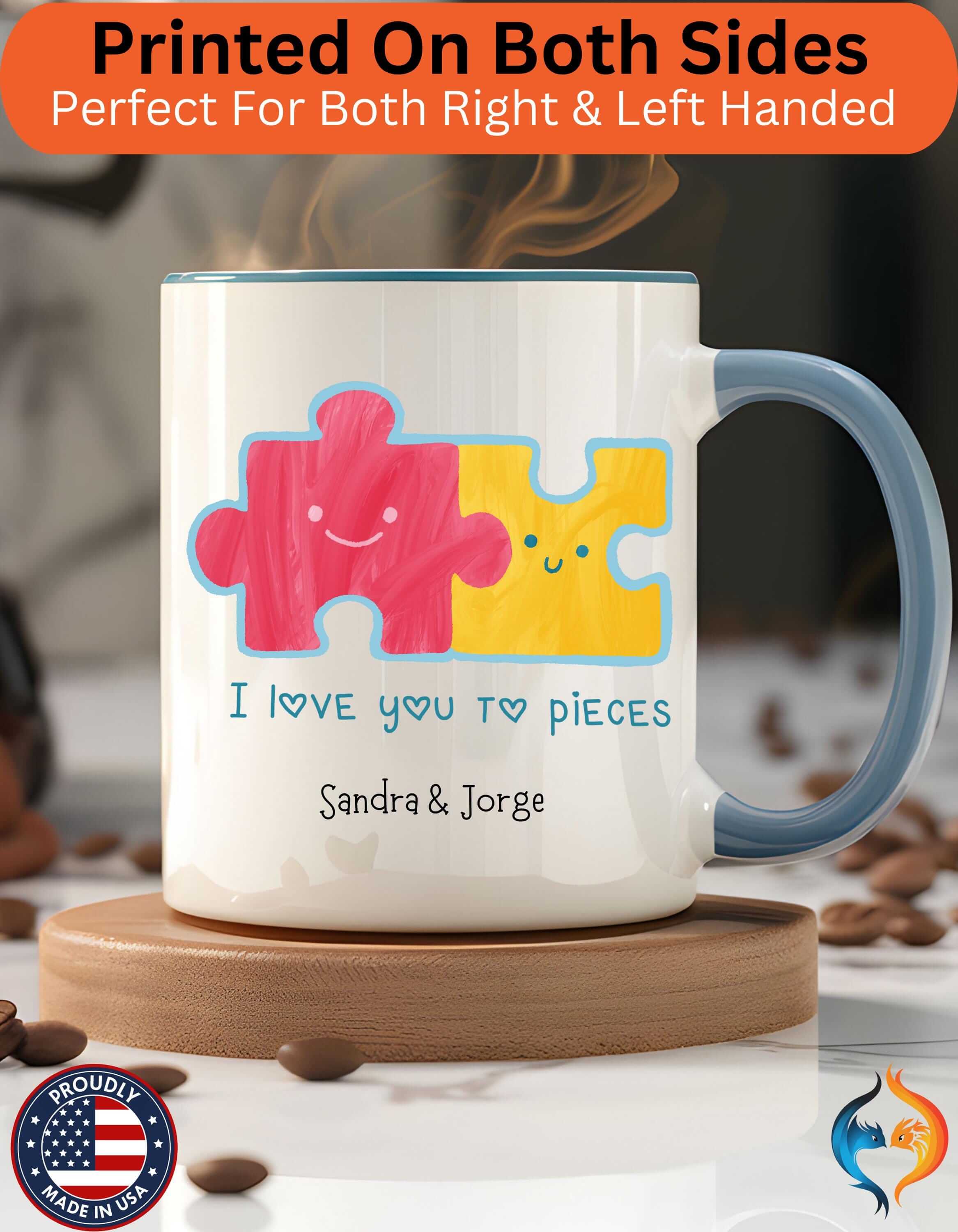 I Love You To Pieces 15Oz Couples Personalized Funny Valentine's Mug