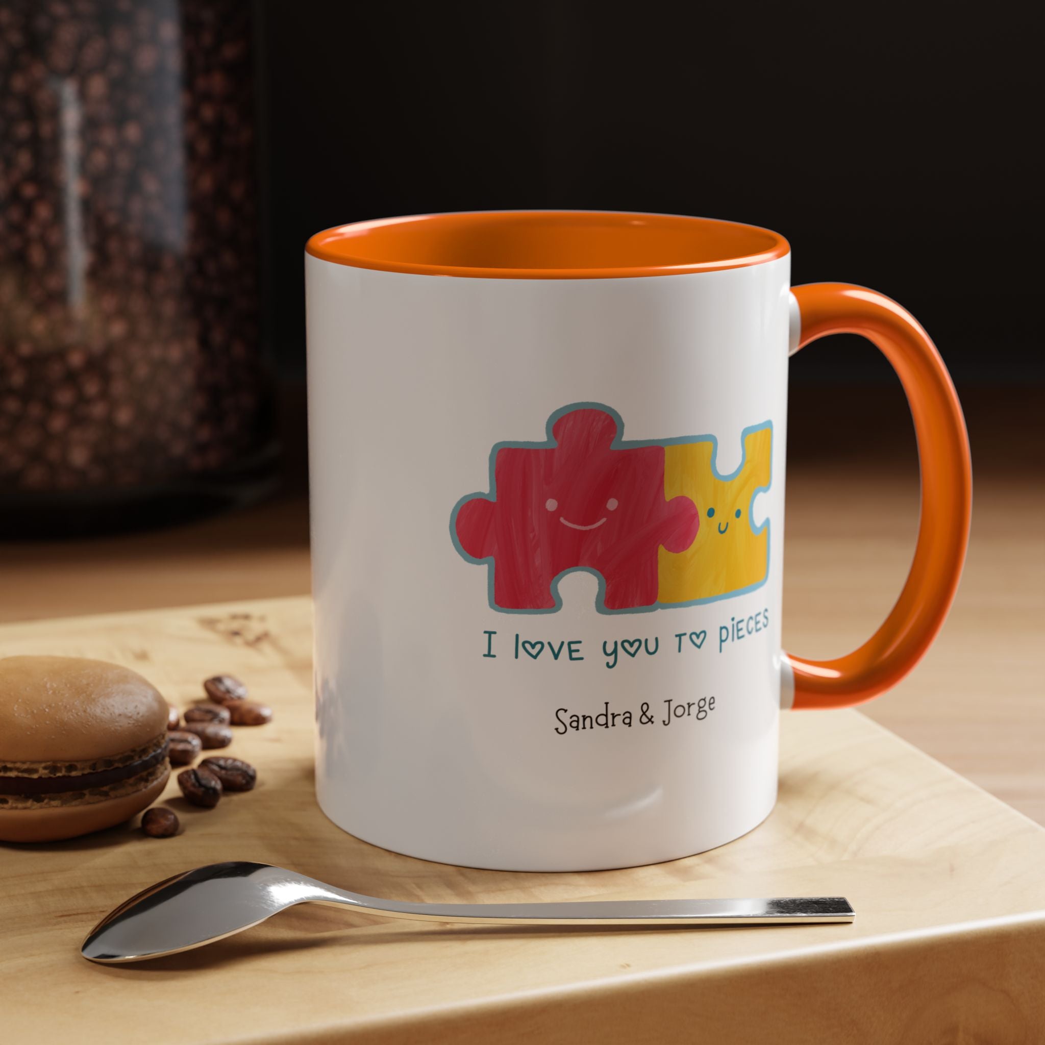 I love You To Pieces Personalized Coffee Mug, , Accent Cup 11/15oz, Anniversary, Valentines, Romantic, V-Day, Couples Gift