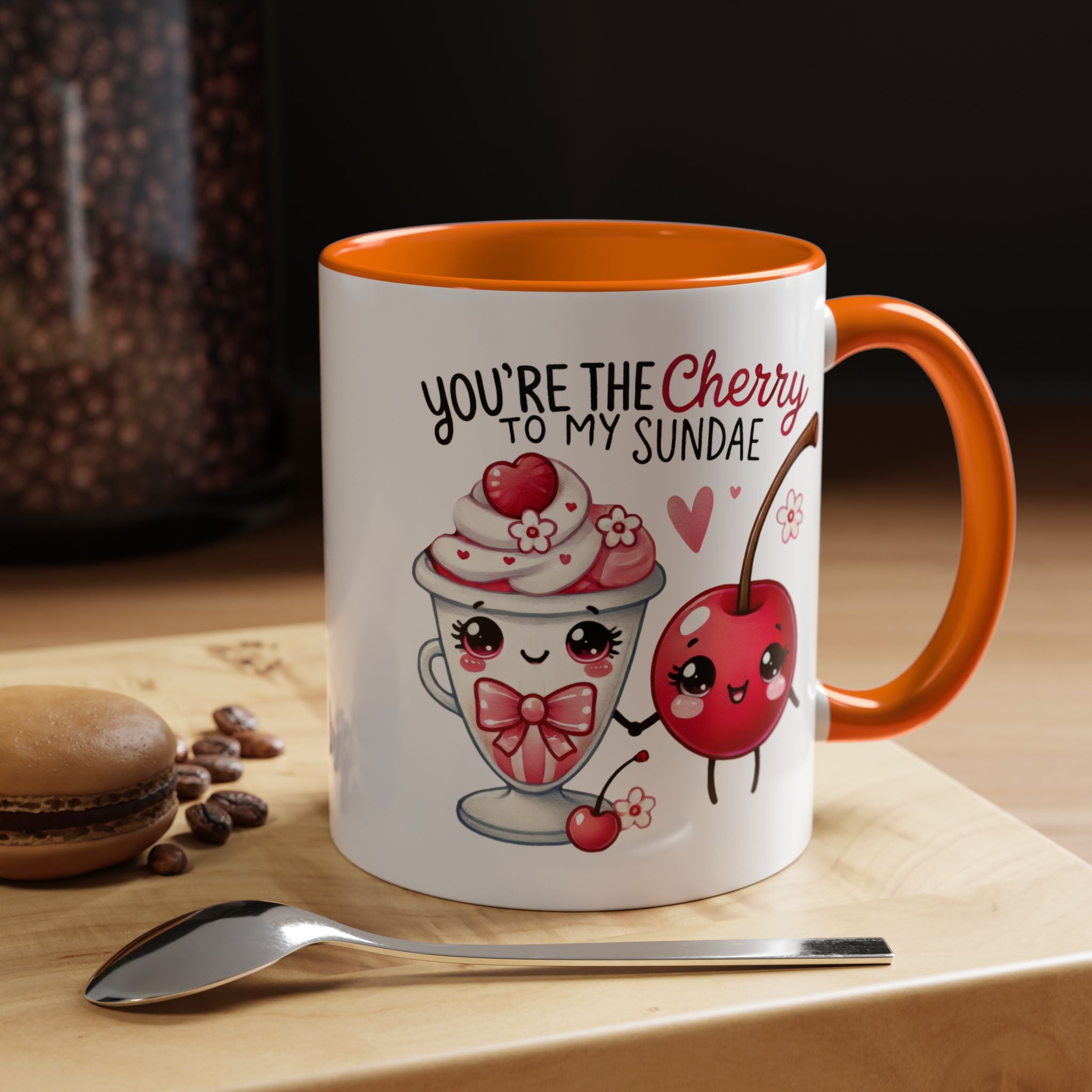 You Are The Cherry To My Sunday Personalized Romantic Mug Accent Cup 11/15oz Anniversary Wedding Valentines Custom Gift Him her Spouse BF GF