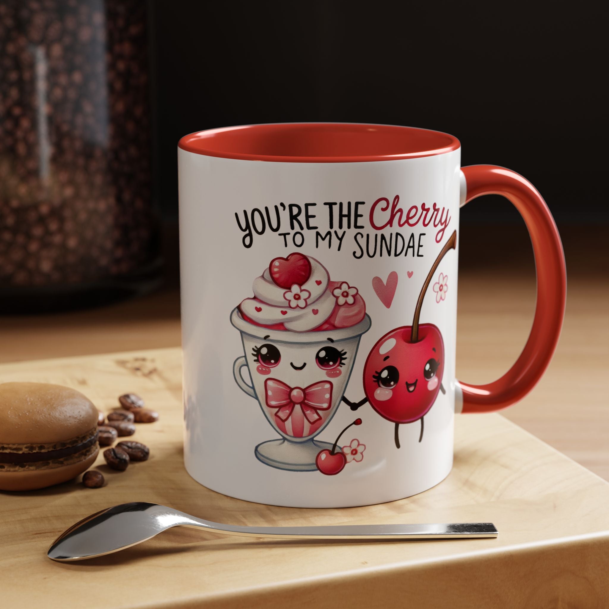 You Are The Cherry To My Sunday Personalized Romantic Mug Accent Cup 11/15oz Anniversary Wedding Valentines Custom Gift Him her Spouse BF GF