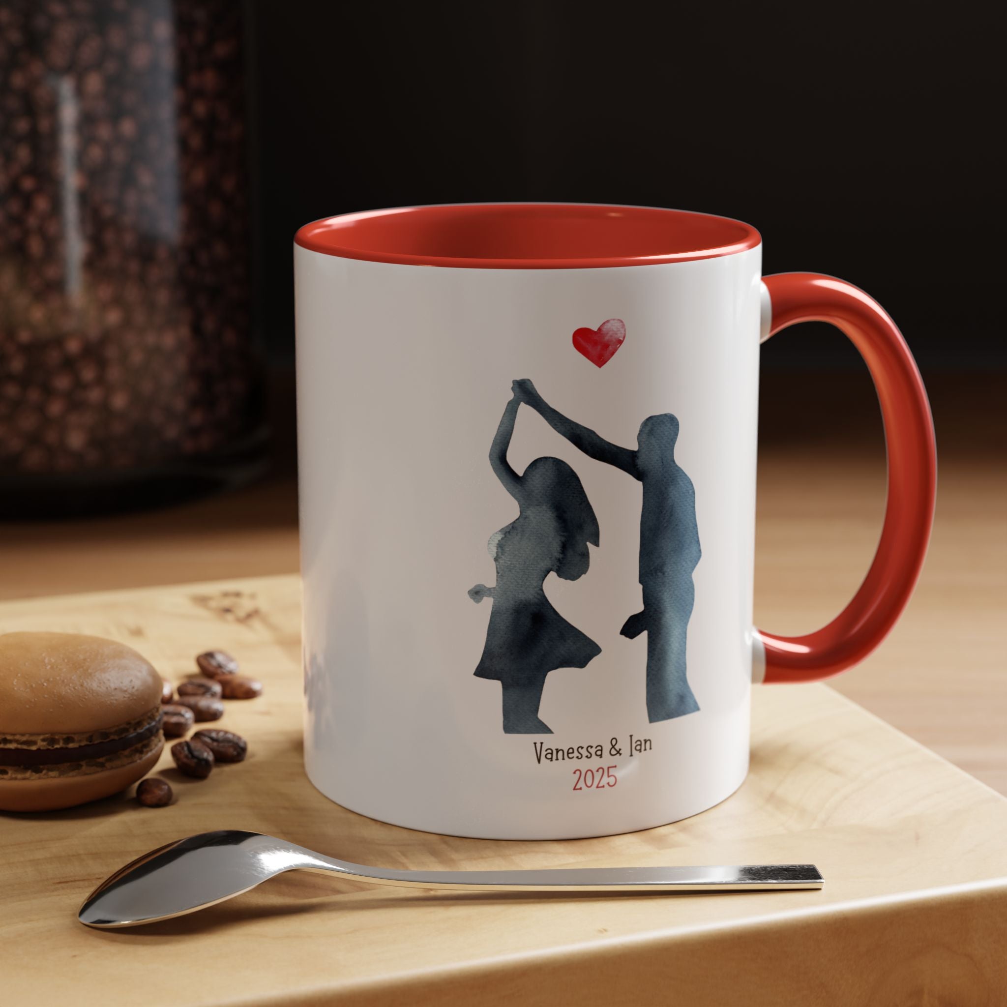 Personalized Couples Mug with custom message, Accent Cup 11/15oz, Anniversary Valentines Romantic, V-Day Mug, Couples Gift