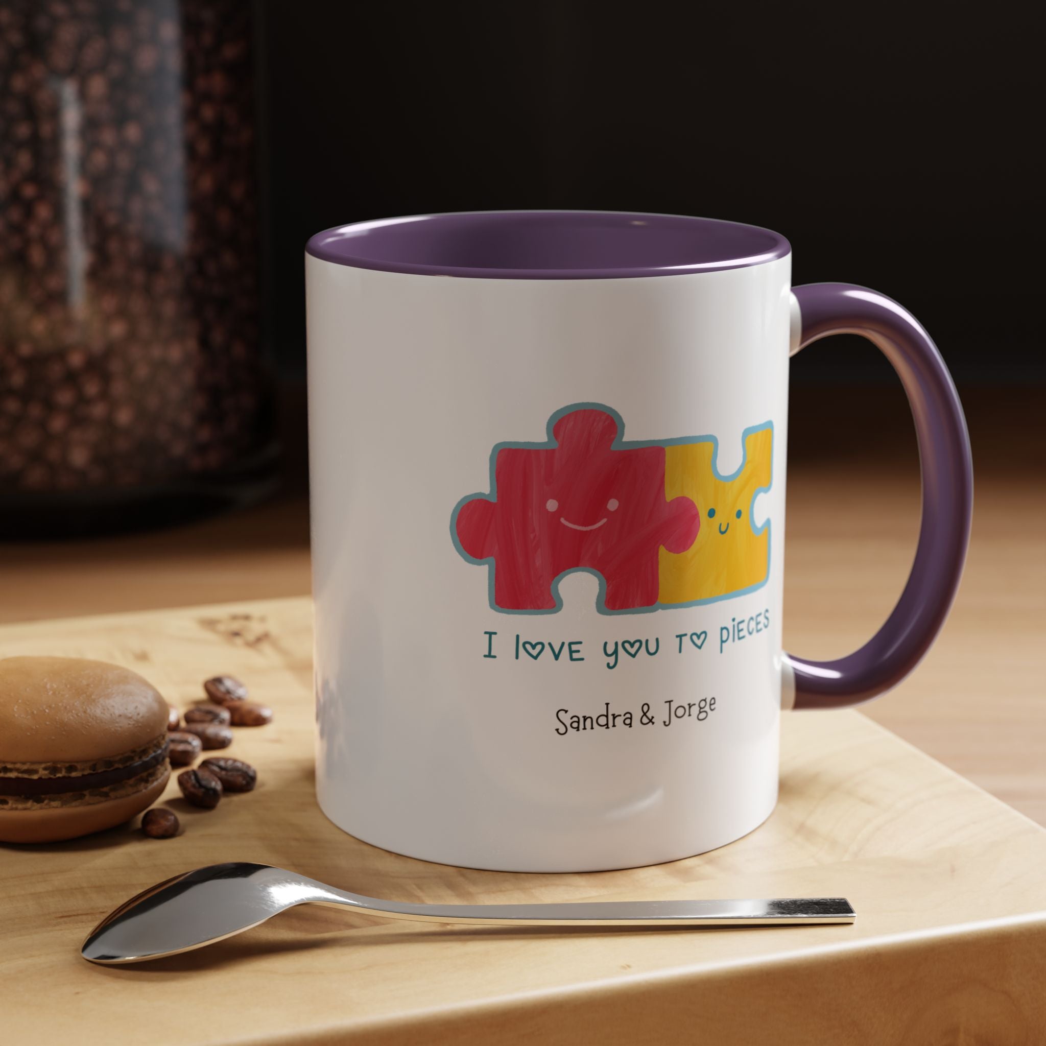 I love You To Pieces Personalized Coffee Mug, , Accent Cup 11/15oz, Anniversary, Valentines, Romantic, V-Day, Couples Gift