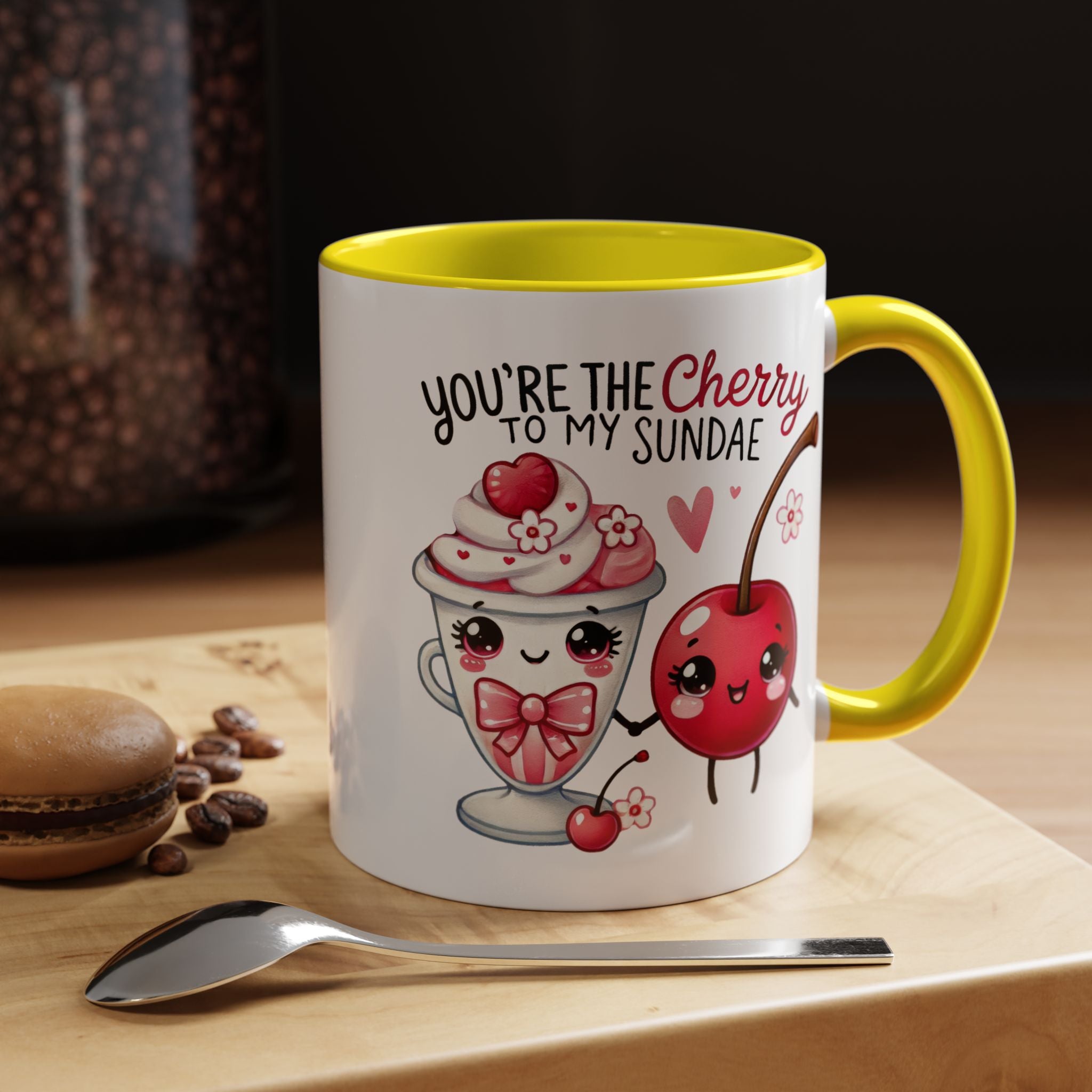 You Are The Cherry To My Sunday Personalized Romantic Mug Accent Cup 11/15oz Anniversary Wedding Valentines Custom Gift Him her Spouse BF GF