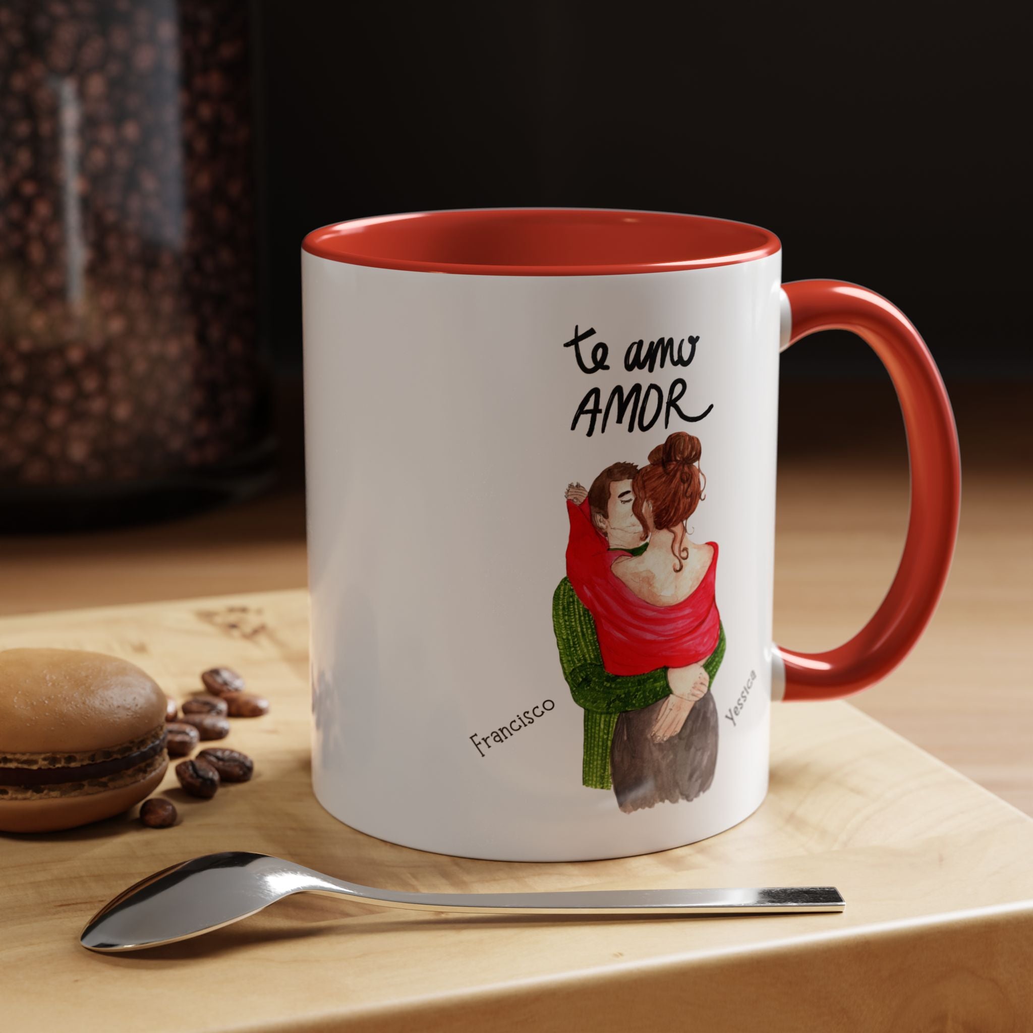 Te Amo Amor, Love You My Love Spanish Accent Personalized Romantic Mug, Cup 11/15oz, Anniversary Valentines , V-Day Mug, Custom Couples Gift