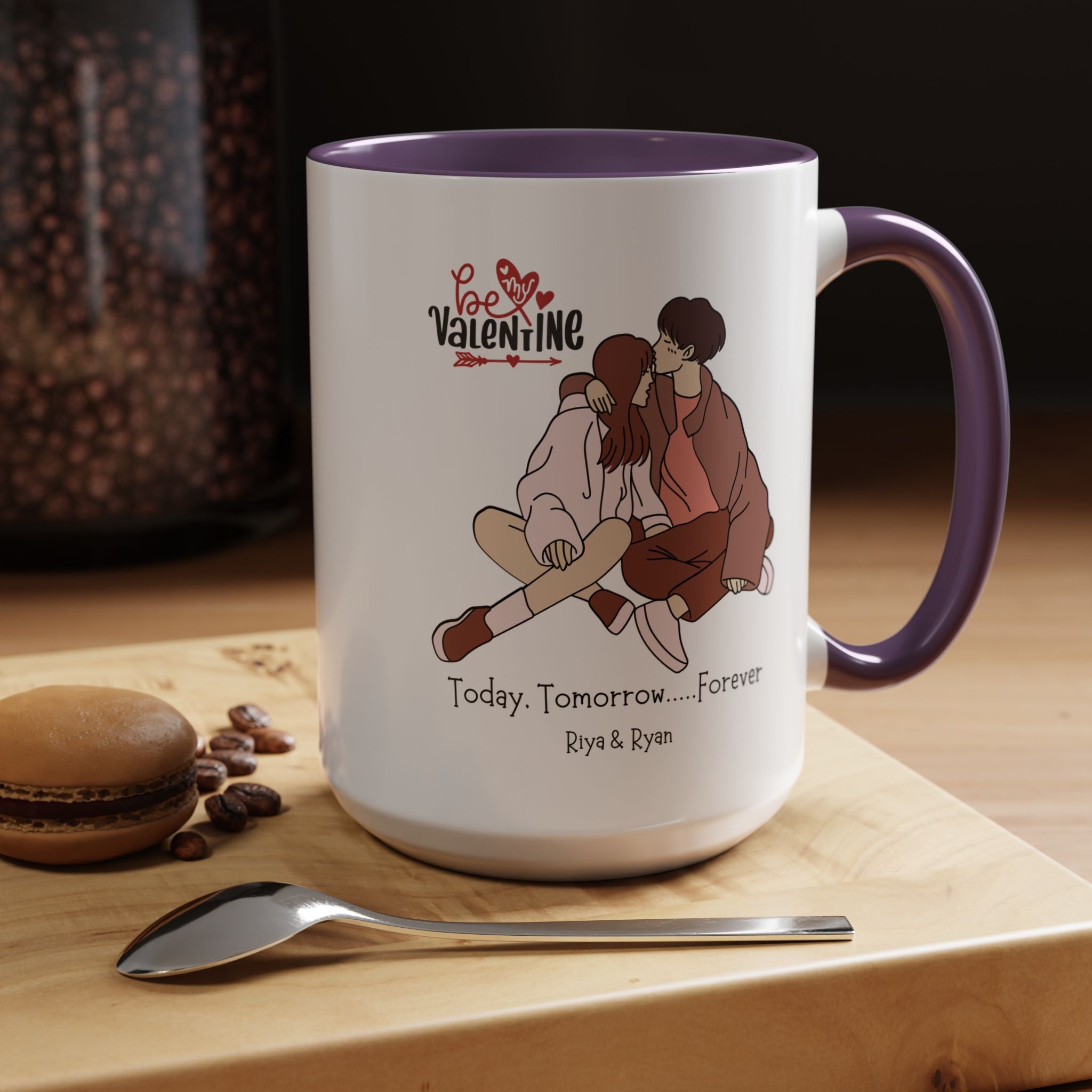 Be My Forever Valentine Personalized Romantic Mug, , Accent Cup 11/15oz, Anniversary Valentines , V-Day, Couples Gift For Spouse, GF, BF