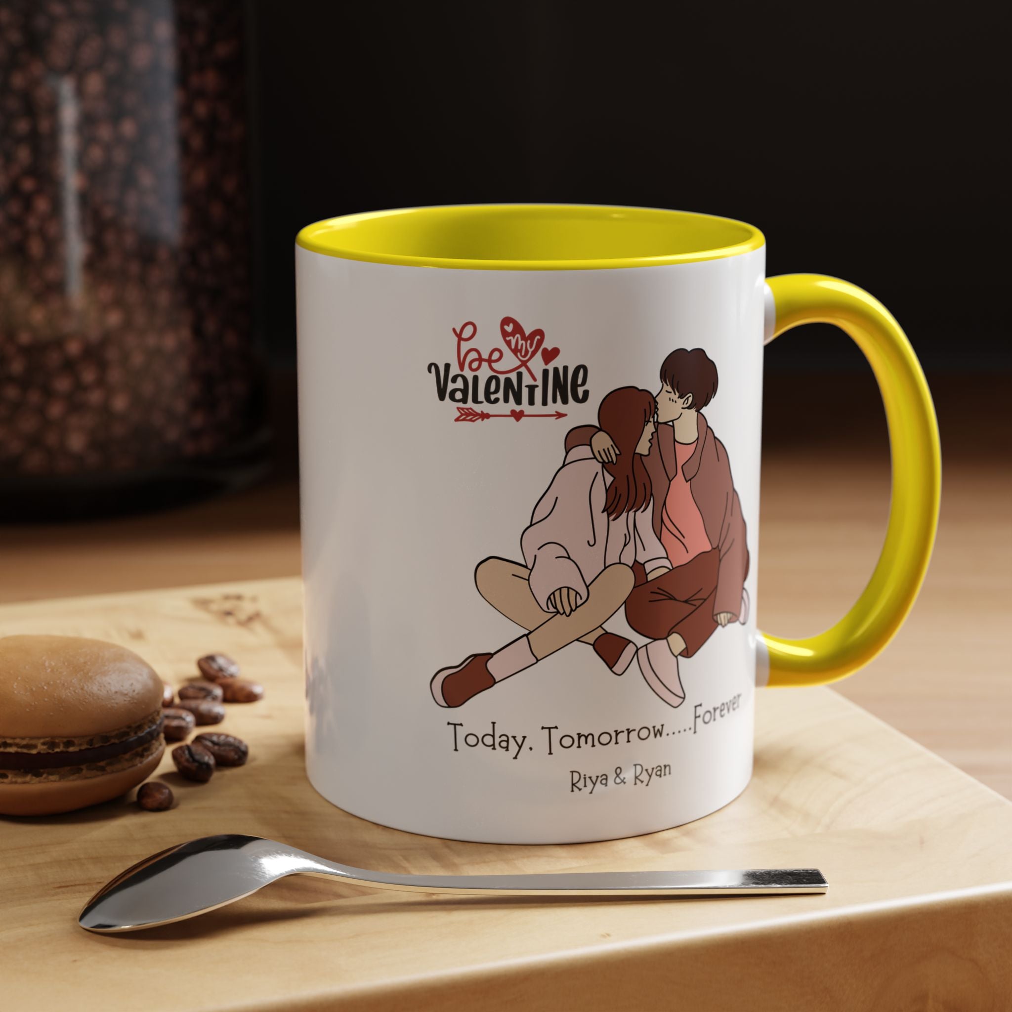 Be My Forever Valentine Personalized Romantic Mug, , Accent Cup 11/15oz, Anniversary Valentines , V-Day, Couples Gift For Spouse, GF, BF