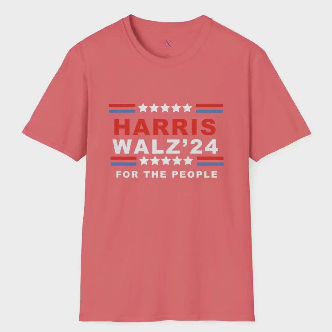 Load video: Harris Walz 2024 Democratic Election Tee - Kamala Harris POTUS Supporter Shirt, Liberal, Reproductive Rights T-Shirt