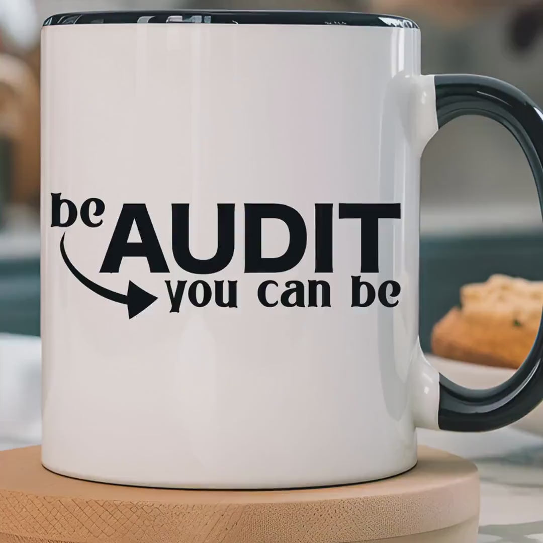 Load video: Funny Coffee Mug, Personalized Mug, Be Audit You Can Be Accent Coffee Cup (11, 15oz), Gift Under 20, White Elephant, CPA, Accountant, Tax