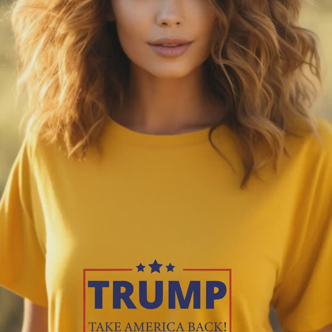 Load video: Take America Back 2024, MAGA Supporter Gift Tshirt, GOP Conservative, Presidential Election, Trump Vance, Patriotic Tee,  American Pride