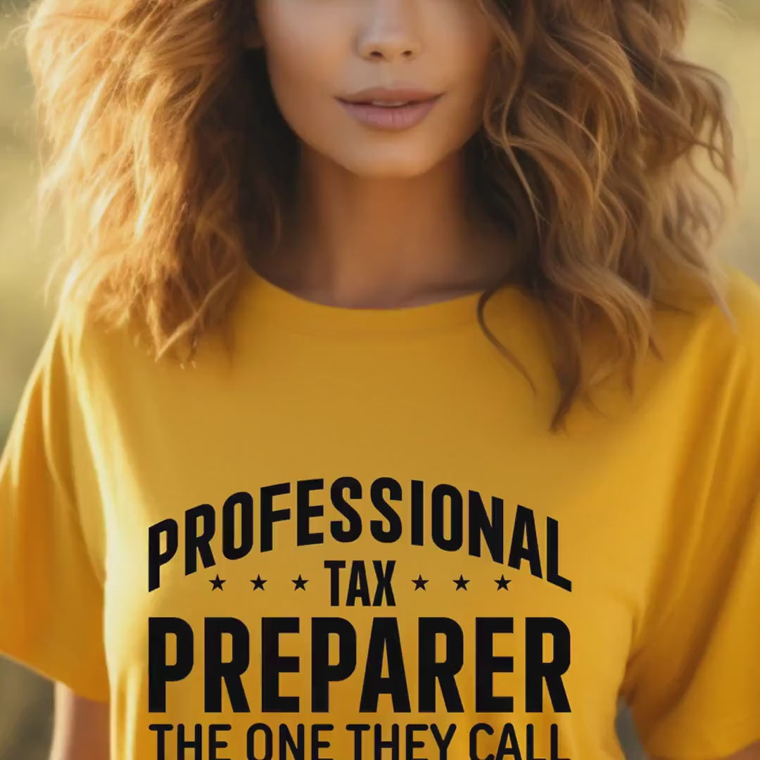 Load video: Funny Tax Preparer Tee - The One They Call When Stuff Gets Real, Funny Tax Season Shirt, Gift for Accountants &amp; CPAs, gift under 20,